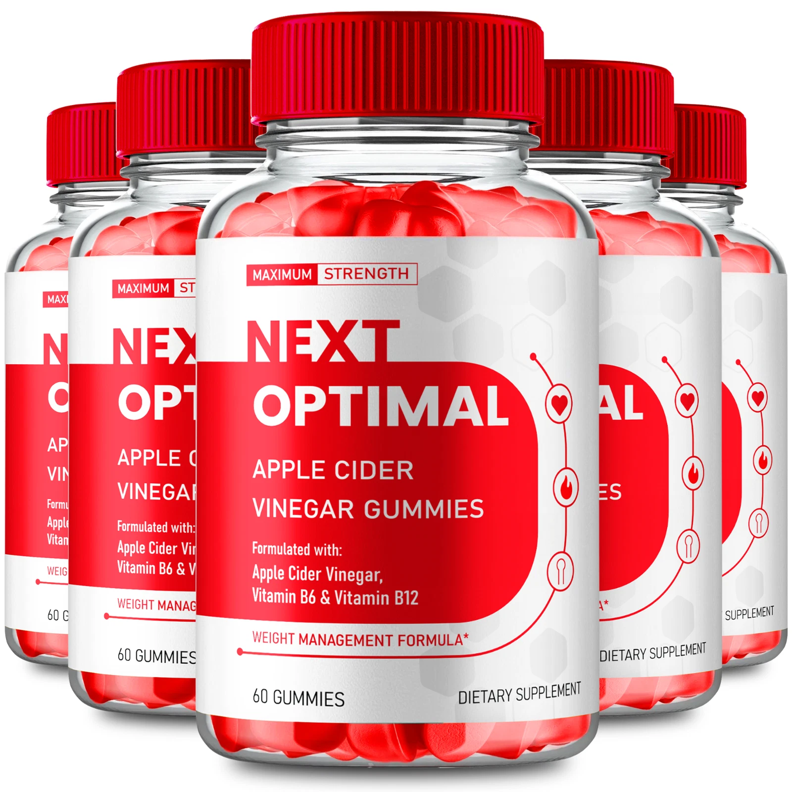 (5 Pack) Next Optimal Keto ACV Gummies for Weight Management Gummy (300 Gummies)