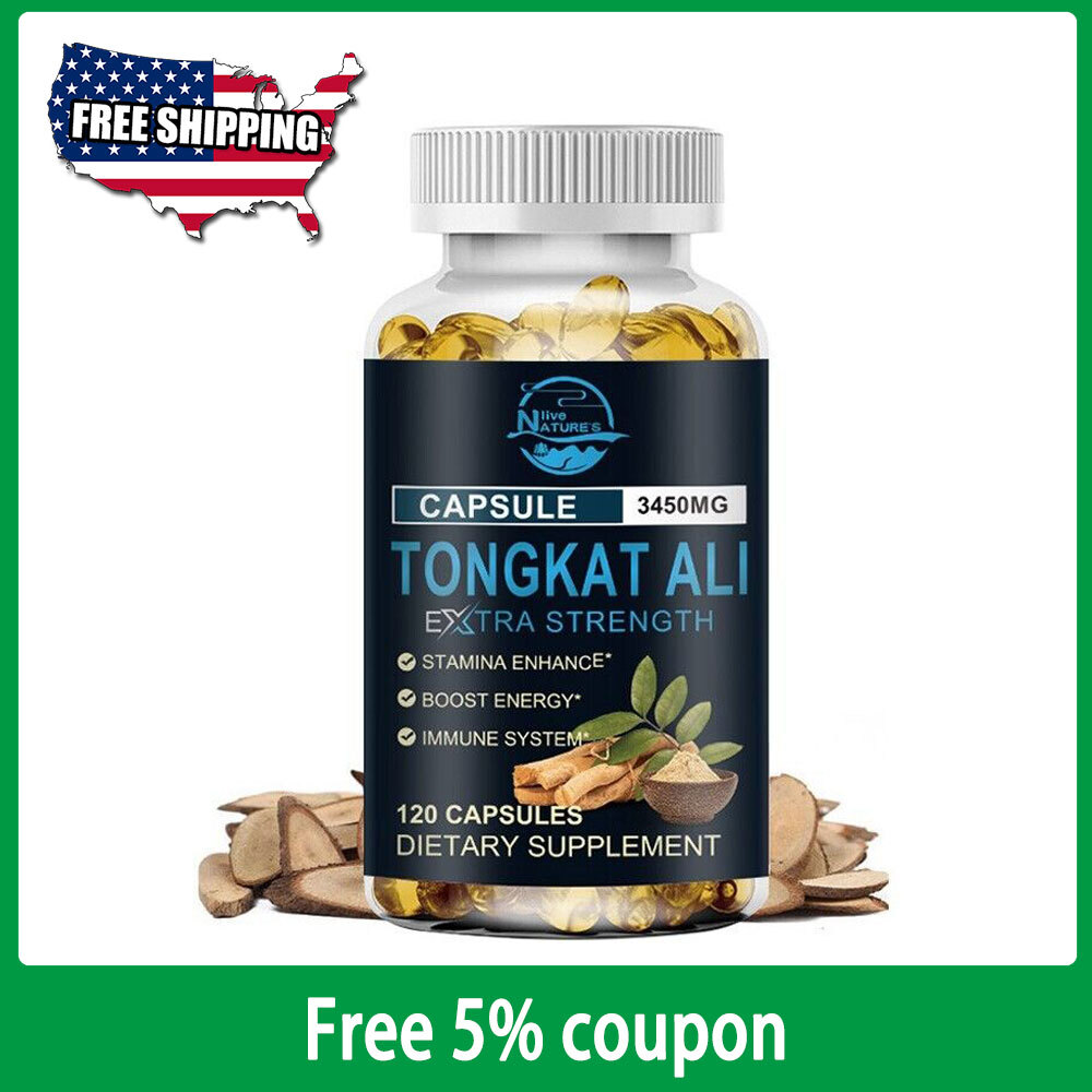 120 Capsules 3450MG Tongkat Al LONGJACK GRADE A STRONGEST ROOT EXTRACT 200:1