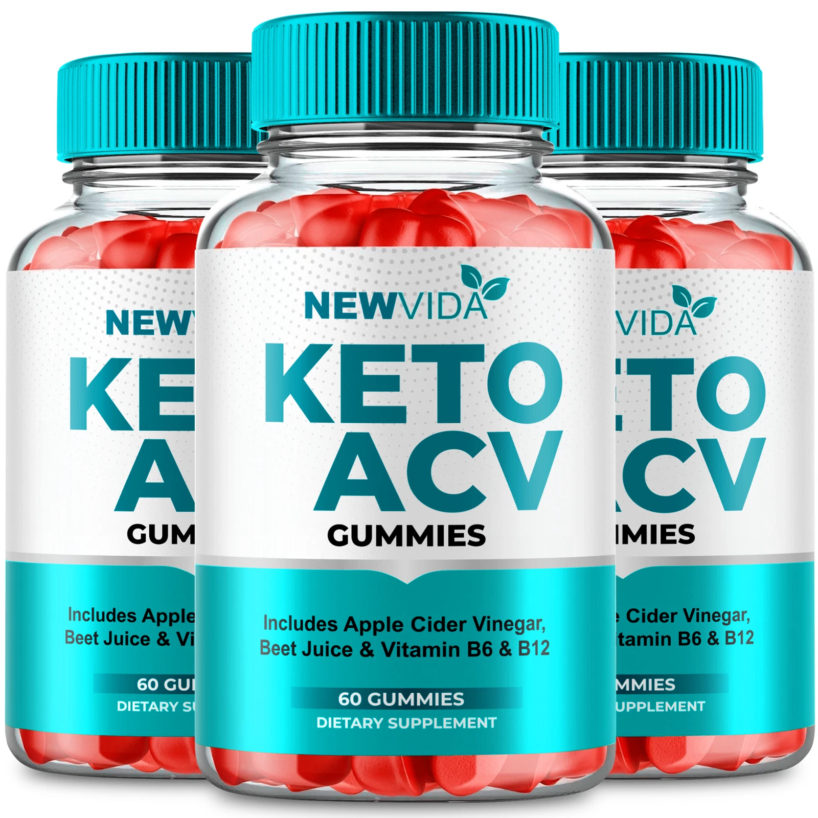 (3 Pack) NewVida Keto ACV Gummies New Vida Weight Management Gummy (180 Gummies)