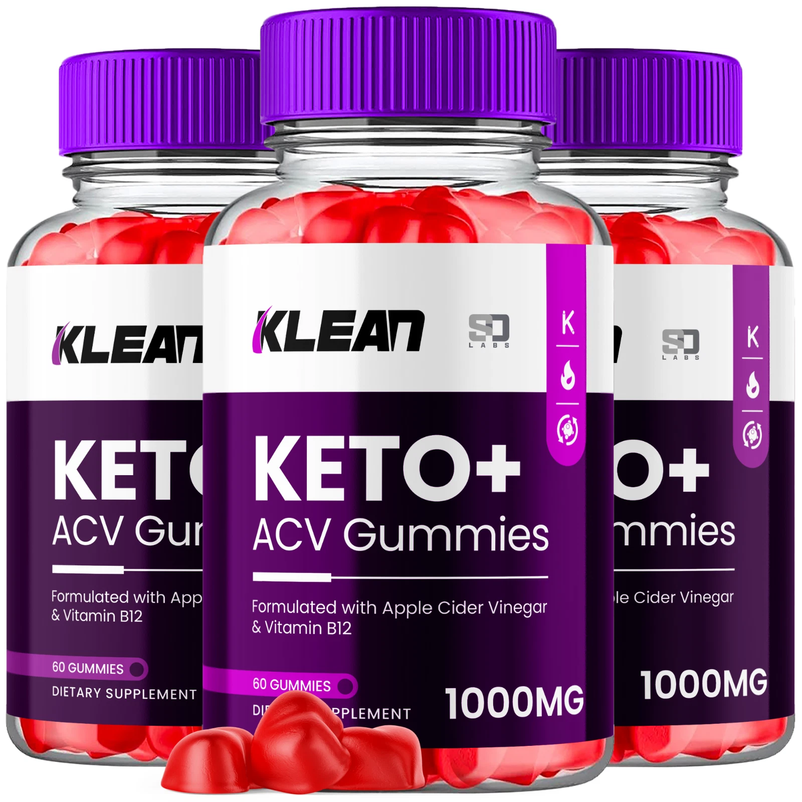 (3 Pack) Klean Keto ACV, Klean Keto Weight Loss & Fat Burn Gummies (180 Gummies)