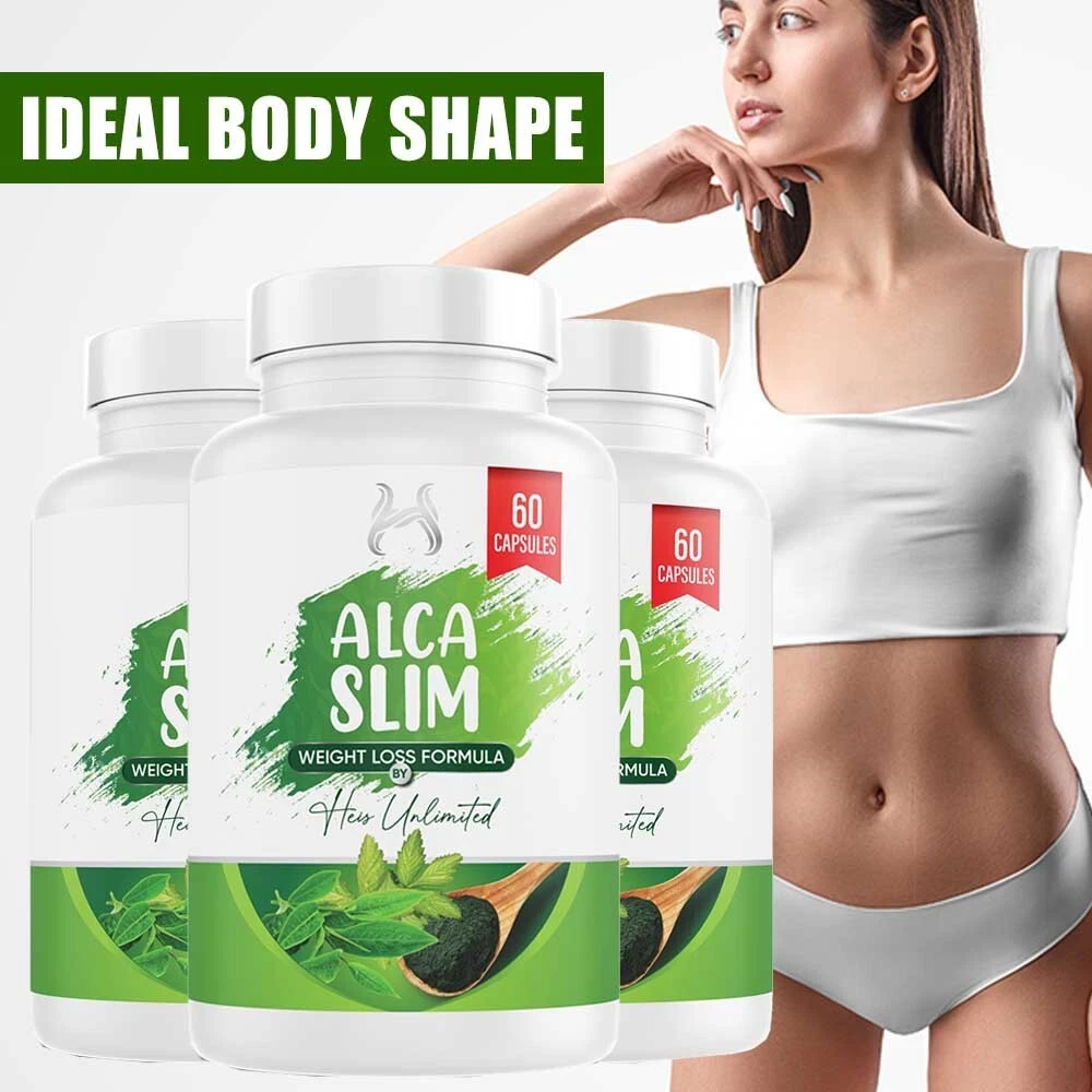 Alcaslim Natural Weight Loss Pills – 3 Pack Fat Burner & Body Shaper Supplement
