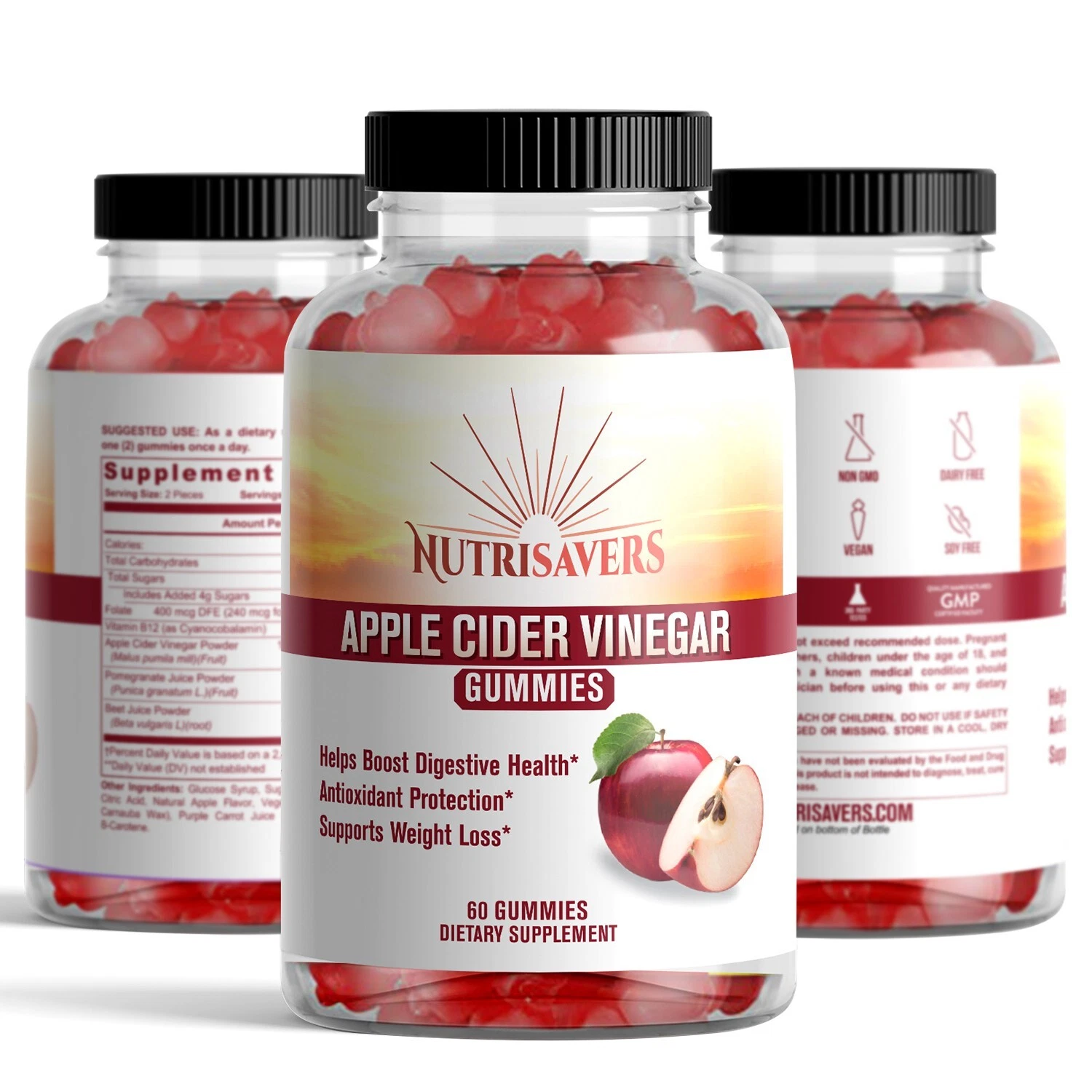 Naturals Apple Cider Vinegar Gummies Diet Supplement for Digestion - 180 Count