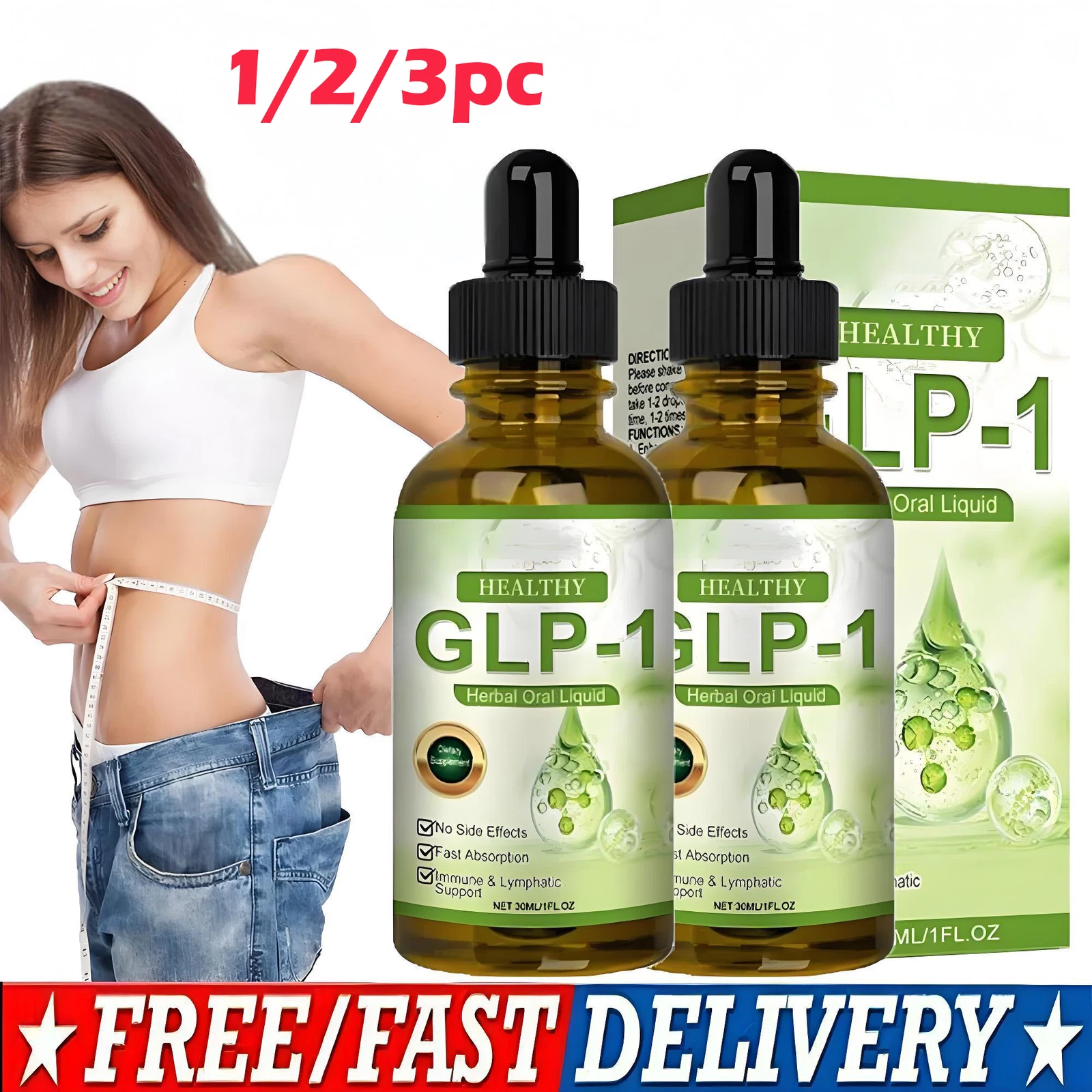 GLP-1 Herbal Drops Diet Supplement Slimming Drops Herbal Body Care Drops30ml