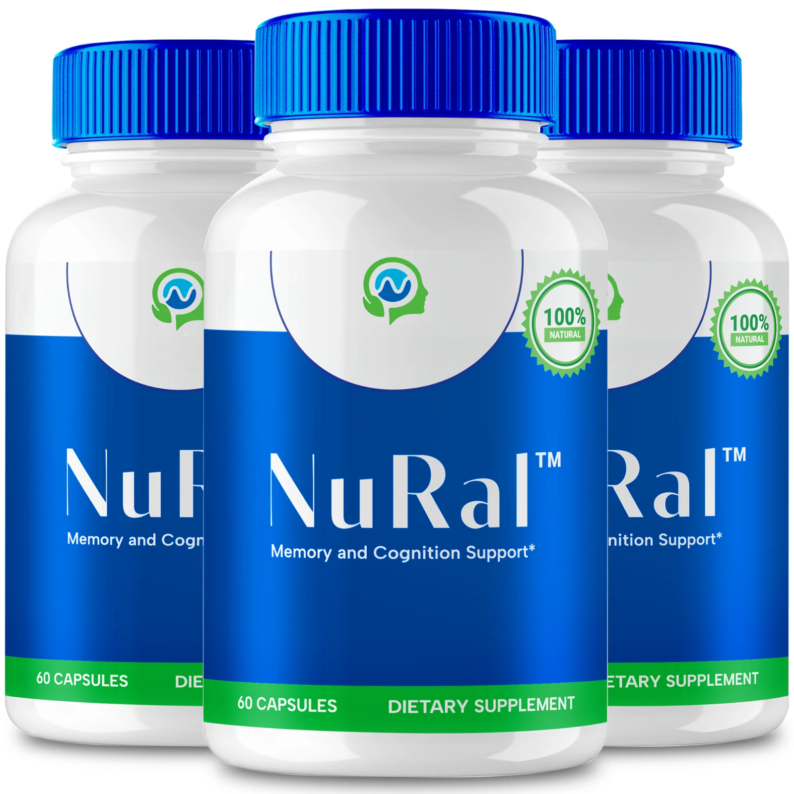 (3 Pack) NuRal Brain Health Support Capsules, Nu Ral Brain Pills (180 Capsules)