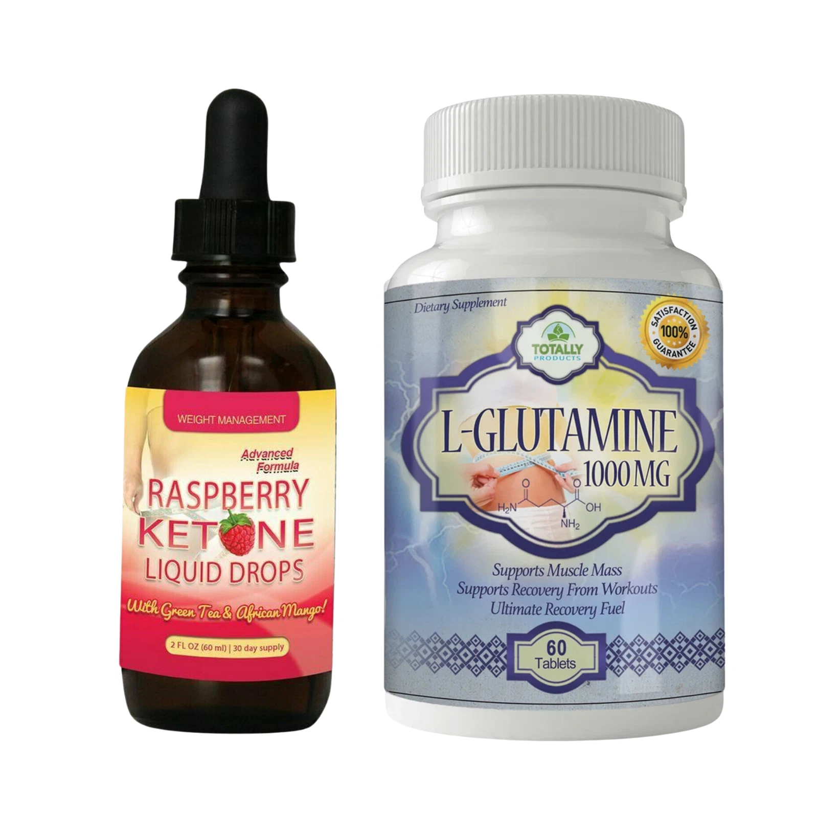 Raspberry Ketone Weight Loss Liquid Drops L-Glutamine Supplements Muscle Growth