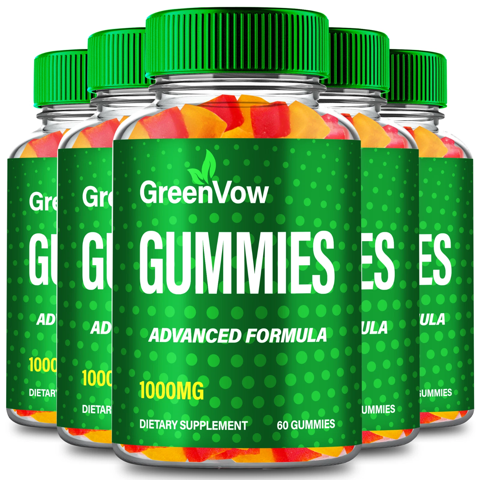 (5 Pack) GreenVow Gummies, Green Vow Support Overall Health and Wellness Gummy