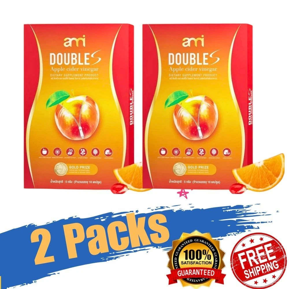 2 Packs Ami Double S Apple Cider Vinegar Dietary Supplement Weight Management