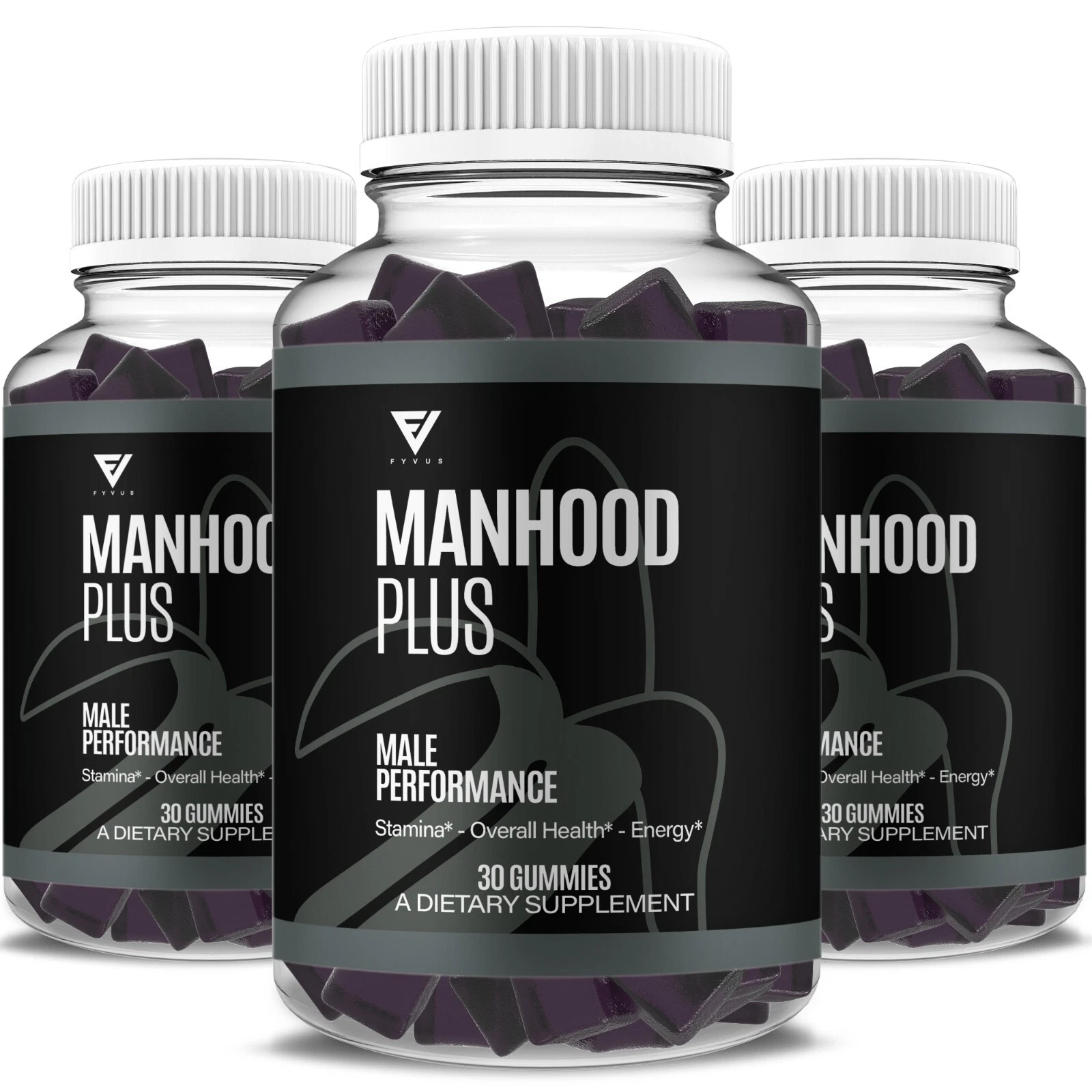 (3 Pack) Manhood Plus Gummies for Men ManhoodPlus Supplement (3 Month Supply)