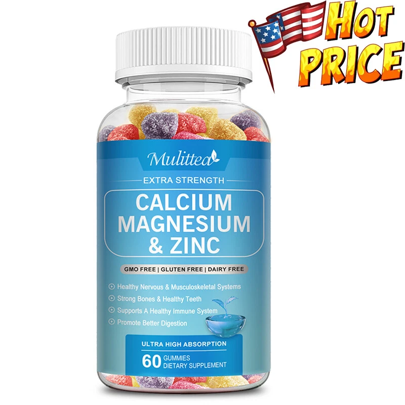 Calcium Magnesium Zinc & Vitamin D3 Gummies Promotes Nerve Health,Immune Boost
