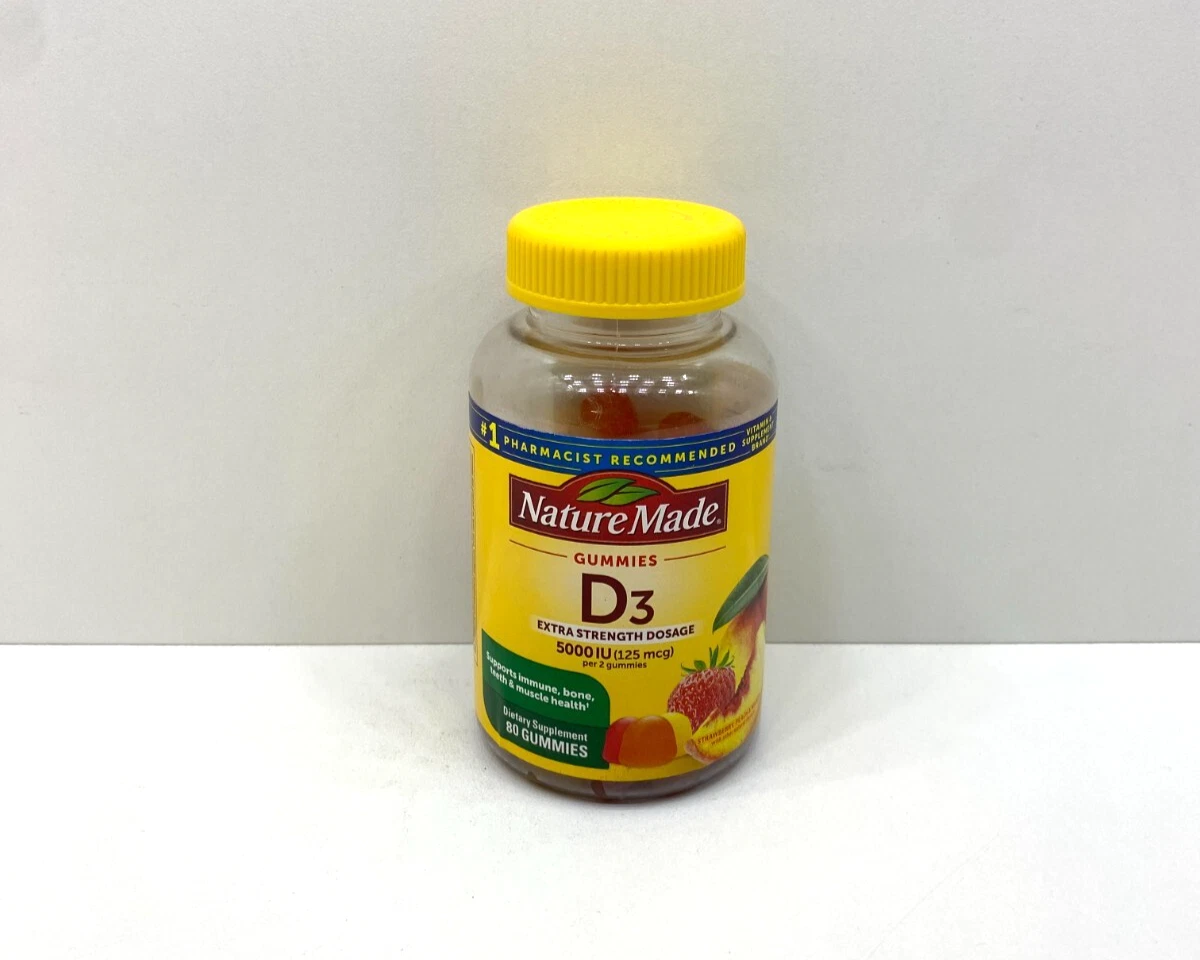 NEW Nature Made Extra Strength Dosage 5000 IU 125 MCG Gummies SEALED 04/2026