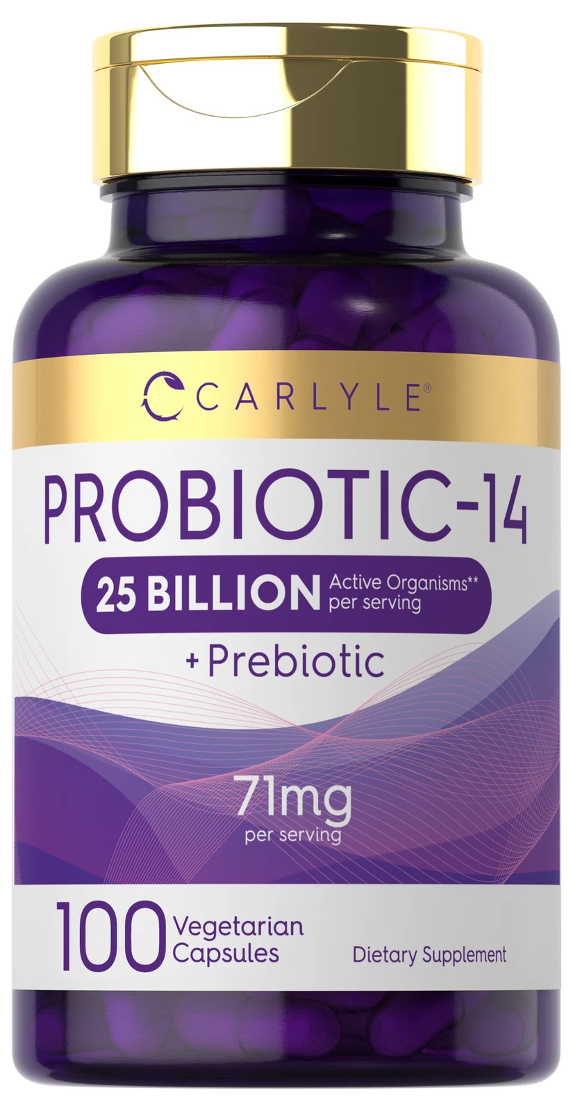 Probiotics 25 Billion CFU with Prebiotics | 100 Capsules | by Carlyle