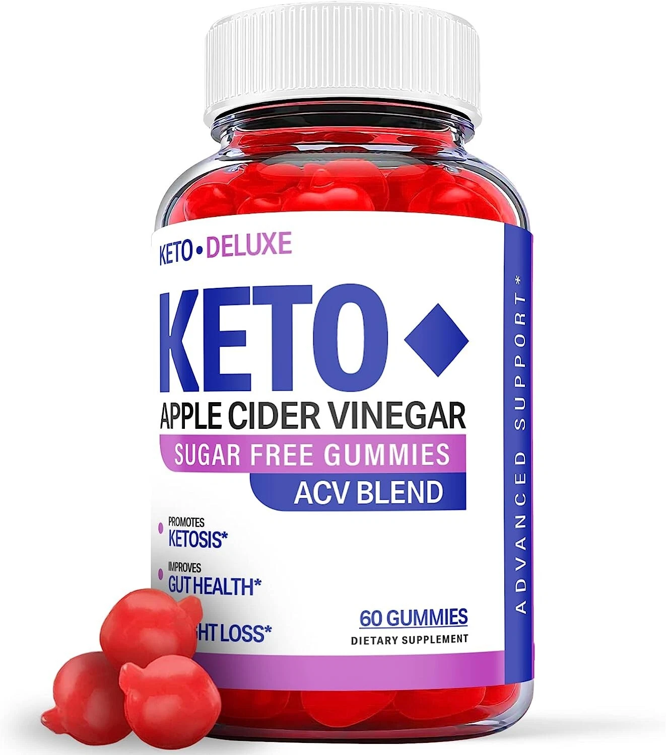 1 Pack - Deluxe Keto ACV Gummies - Vegan, Weight Loss Supplement - 60 Gummies