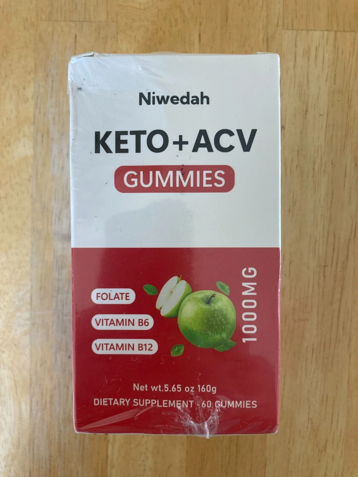 Niwedah Keto + ACV Gummies 60 Ct 1000mg Diet Weight Loss Exp 8/2027