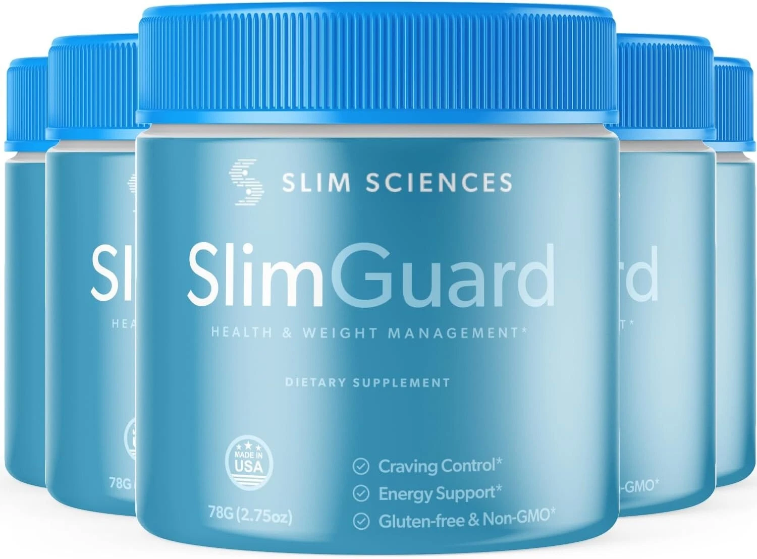 5 Pack - Slim Guard Supplement Powder - Weight Loss Support Formula Shake 2.75oz