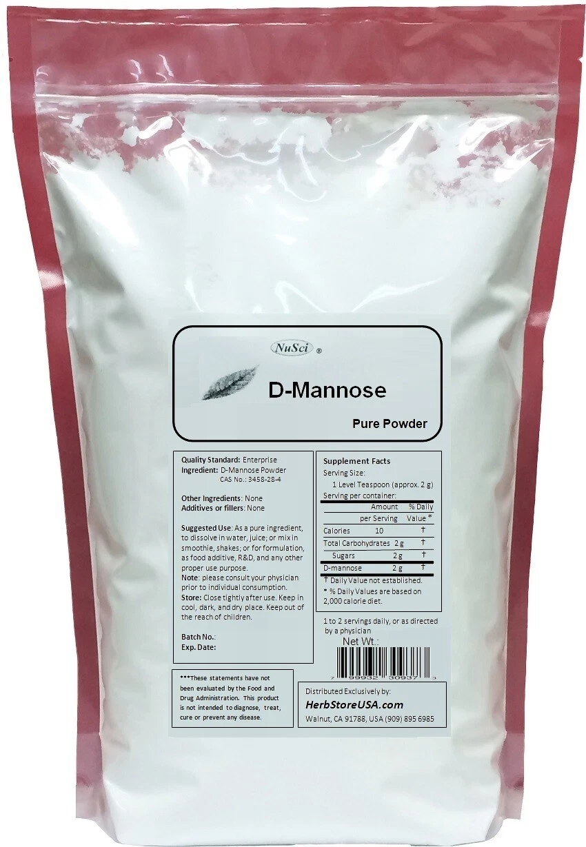 NuSci D-Mannose Powder 100g (3.52oz) Pure UTI Healthy Urinary Tract