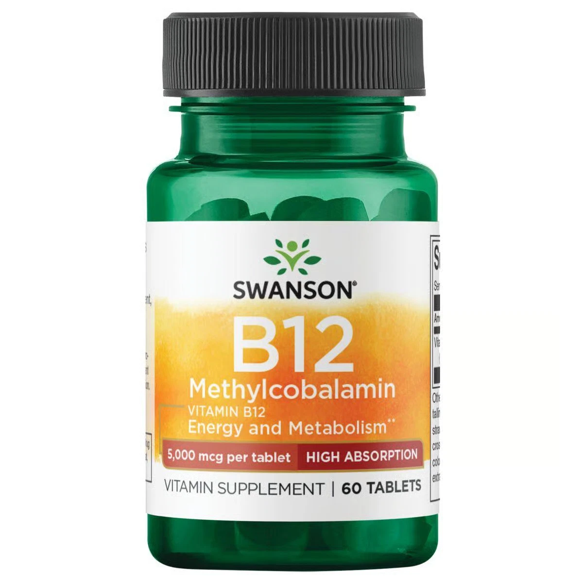 Swanson Vitamin B-12 Methylcobalamin - High Absorption 5,000 Mcg 60 Tablets