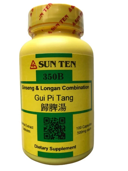 Sun Ten - Ginseng & Longan Combination, 100 Capsules / Gui Pi Tang / 歸脾湯 350B