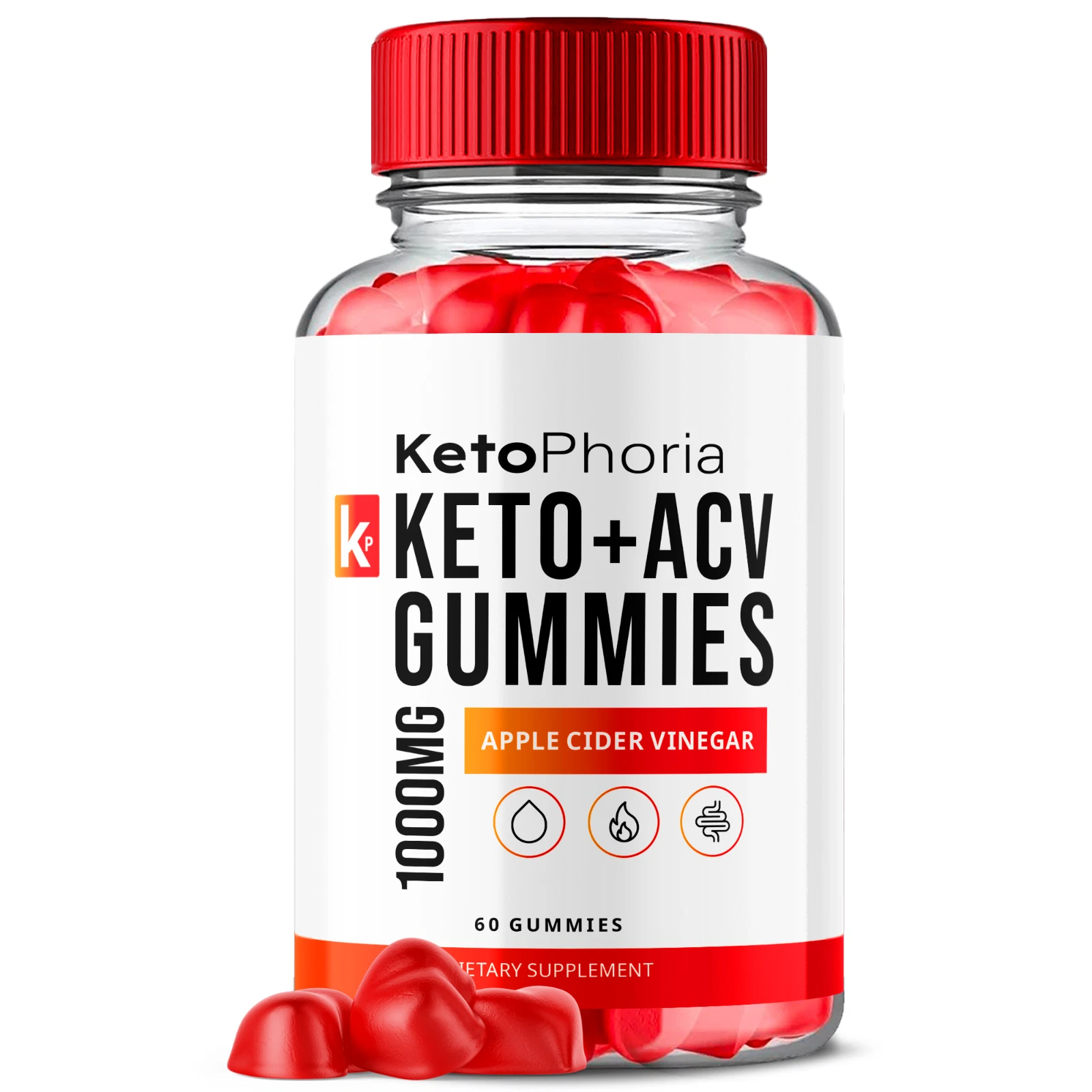 KetoPhoria Apple Cider Vinegar Gummies Max ACV Strength Supplement 60 Gummies