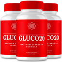 (3 Pack) Gluco20 Blood Support Capsules, Gluco 20 Blood Pills (180 Capsules)