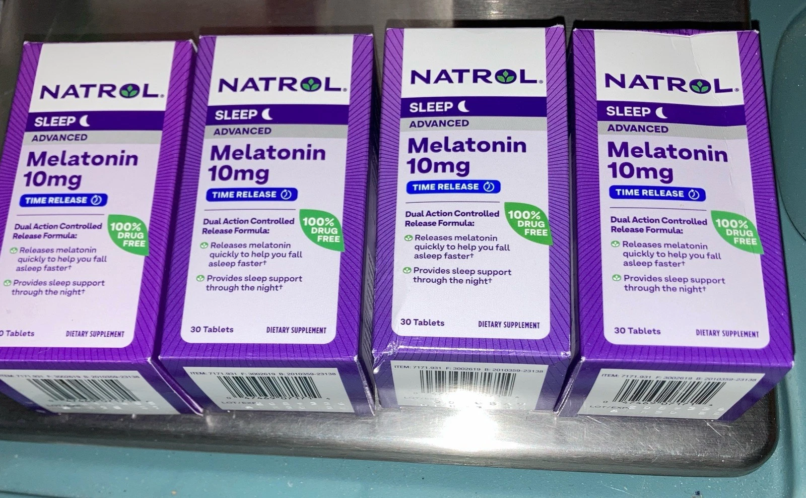 Natrol Melatonin Advanced Sleep Aid 10mg 30 Tablets Time Release New Lot Of 4