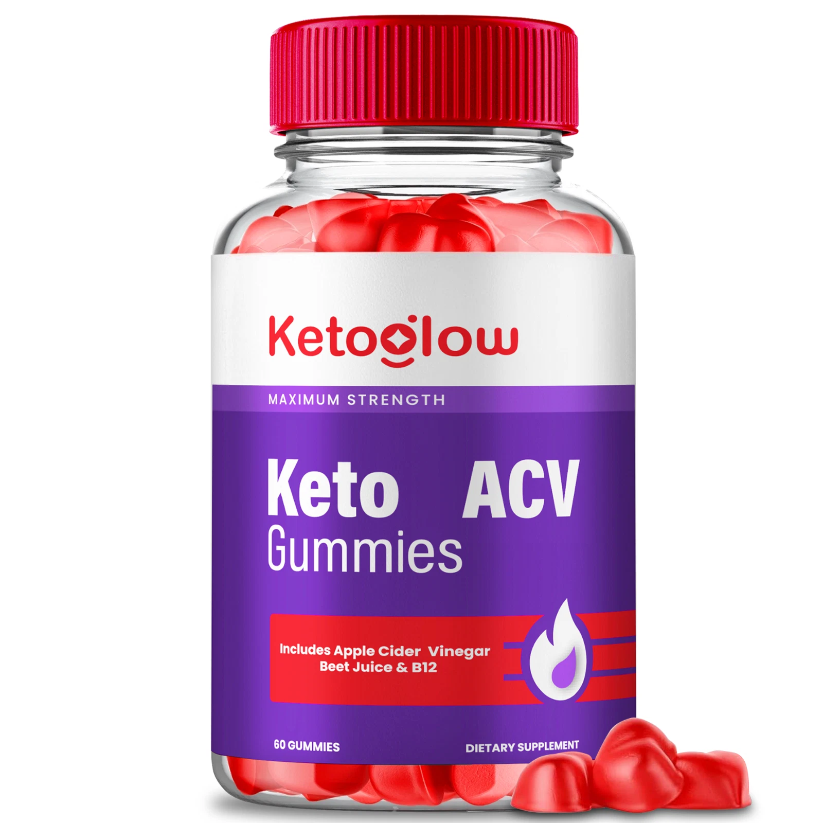 Keto Glow Gummies Keto ACV for Weight Loss, KetoGlow Gummies for Energy 60ct