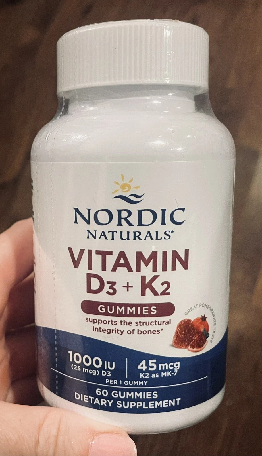 Nordic Naturals Vitamin D3+K2 Gummies - Cholecalciferol Vitamin D3 + K2, 60 Ct