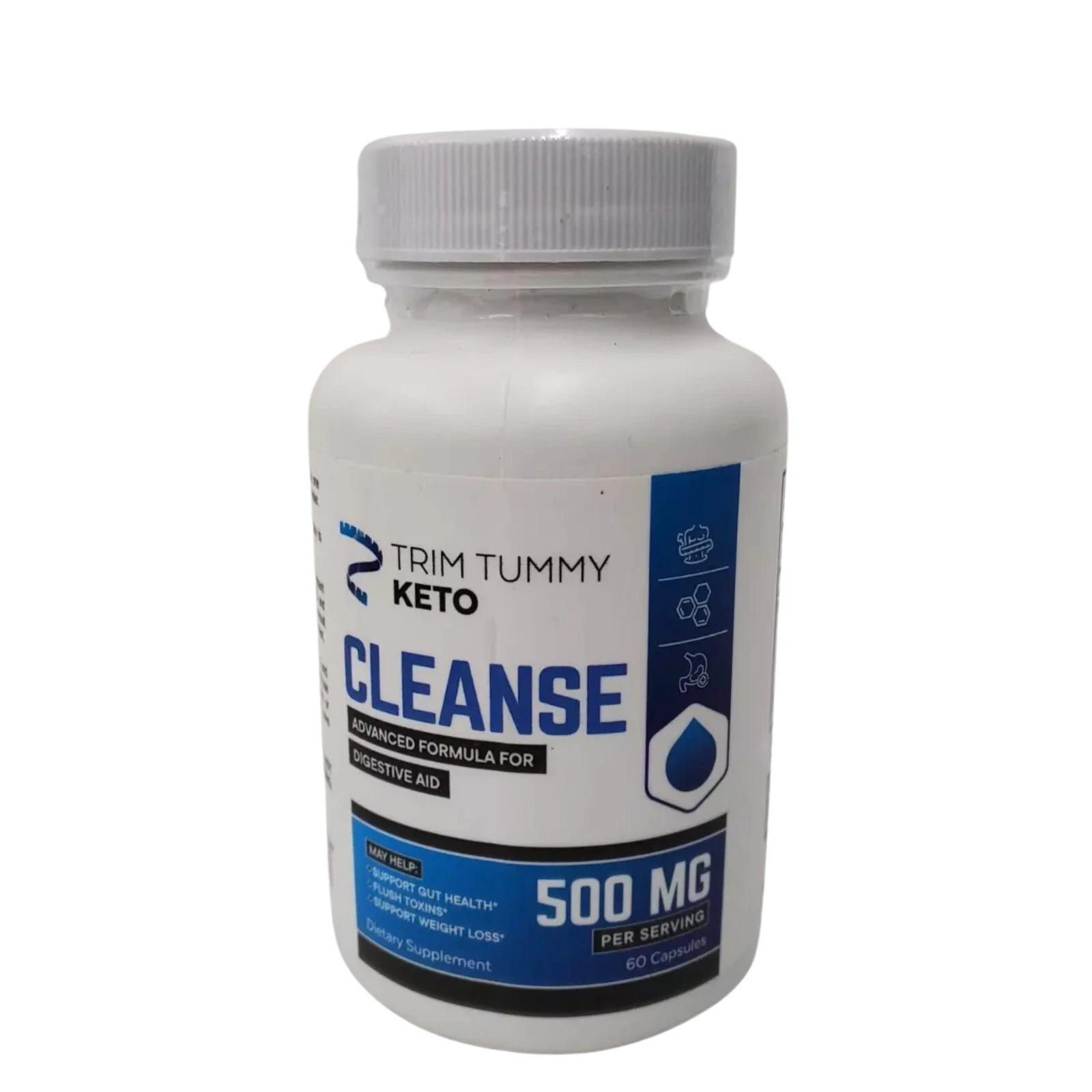 Trim Tummy Keto Cleanse Detox 500mg 60 Caps Digestive Support USA Exp 12/25