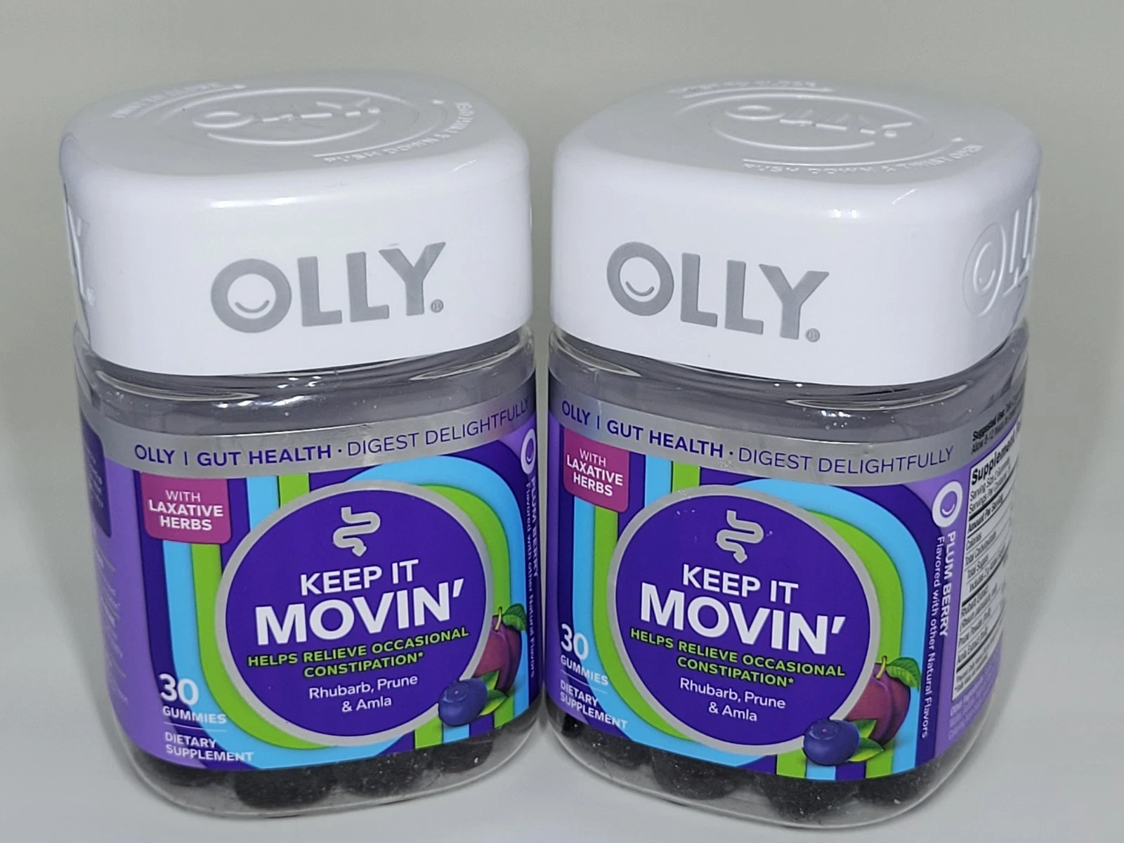 2 pack Olly Keep It Movin' Gummies Supplement Gut Health Exp: September 2025