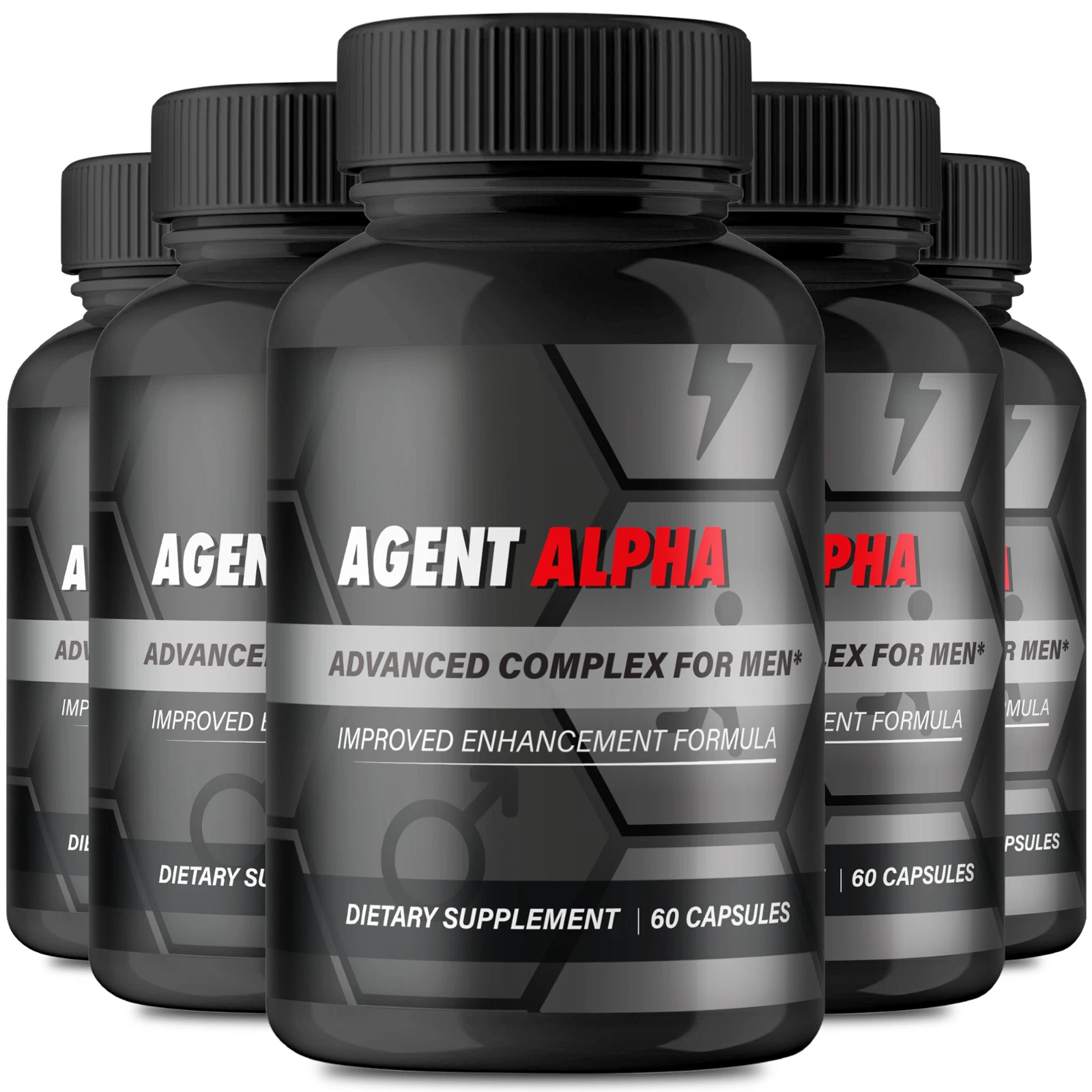(5 Pack) Agent Alpha Supplement for Men Virility, Male Performance Formula Pills