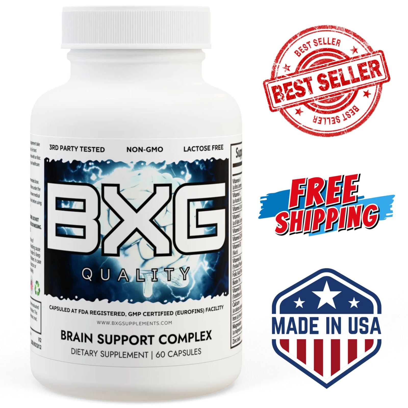Brain Support Complex Cognitive Health Muscle Recovery Antioxidant Support