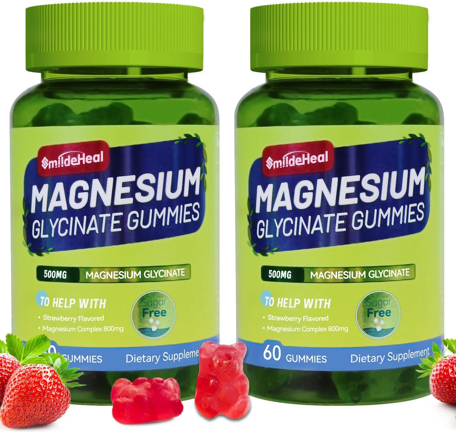Magnesium Glycinate Gummies 500Mg with L-Threonate 300Mg - Sugar-Free Magnesium