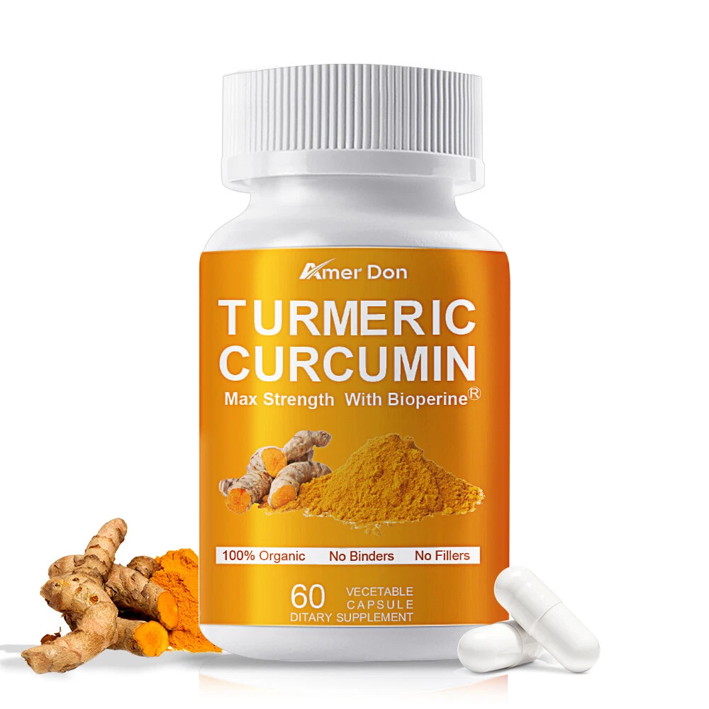 Organic Turmeric Curcumin with Black Pepper 10000mg 60ct Joint Pain Max Strength