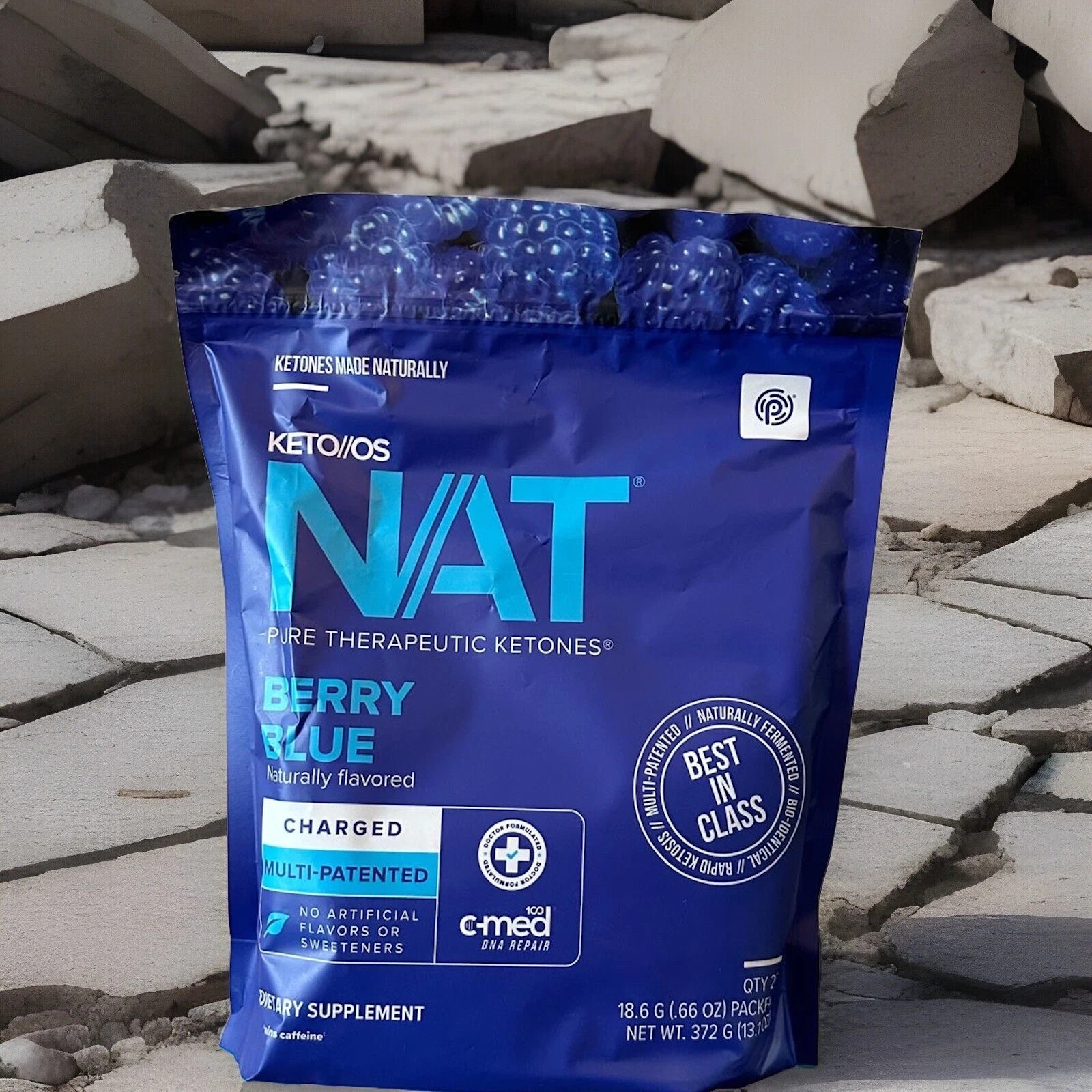 🔥 PRUVIT ketone drink Keto Nat BERRY BLUE Charged 20 pack EXP: 04/2026