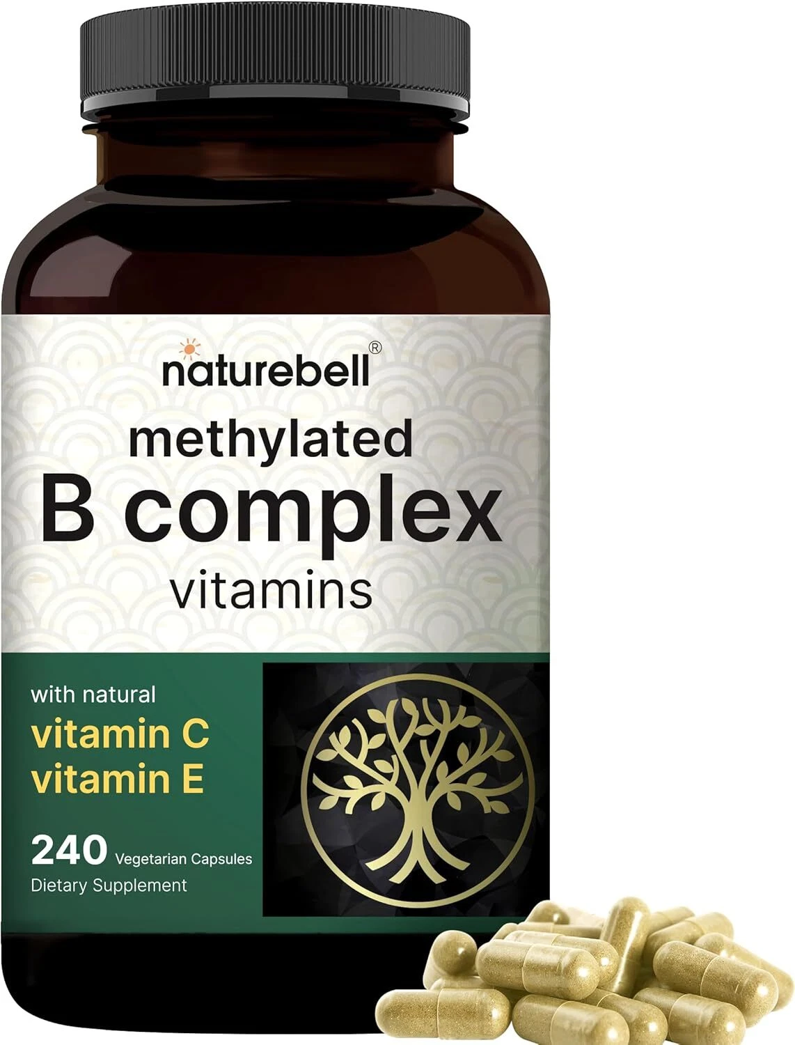 Methylated B Complex Vitamins, 240 Veggie Capsules | Multivitamin B Complex...