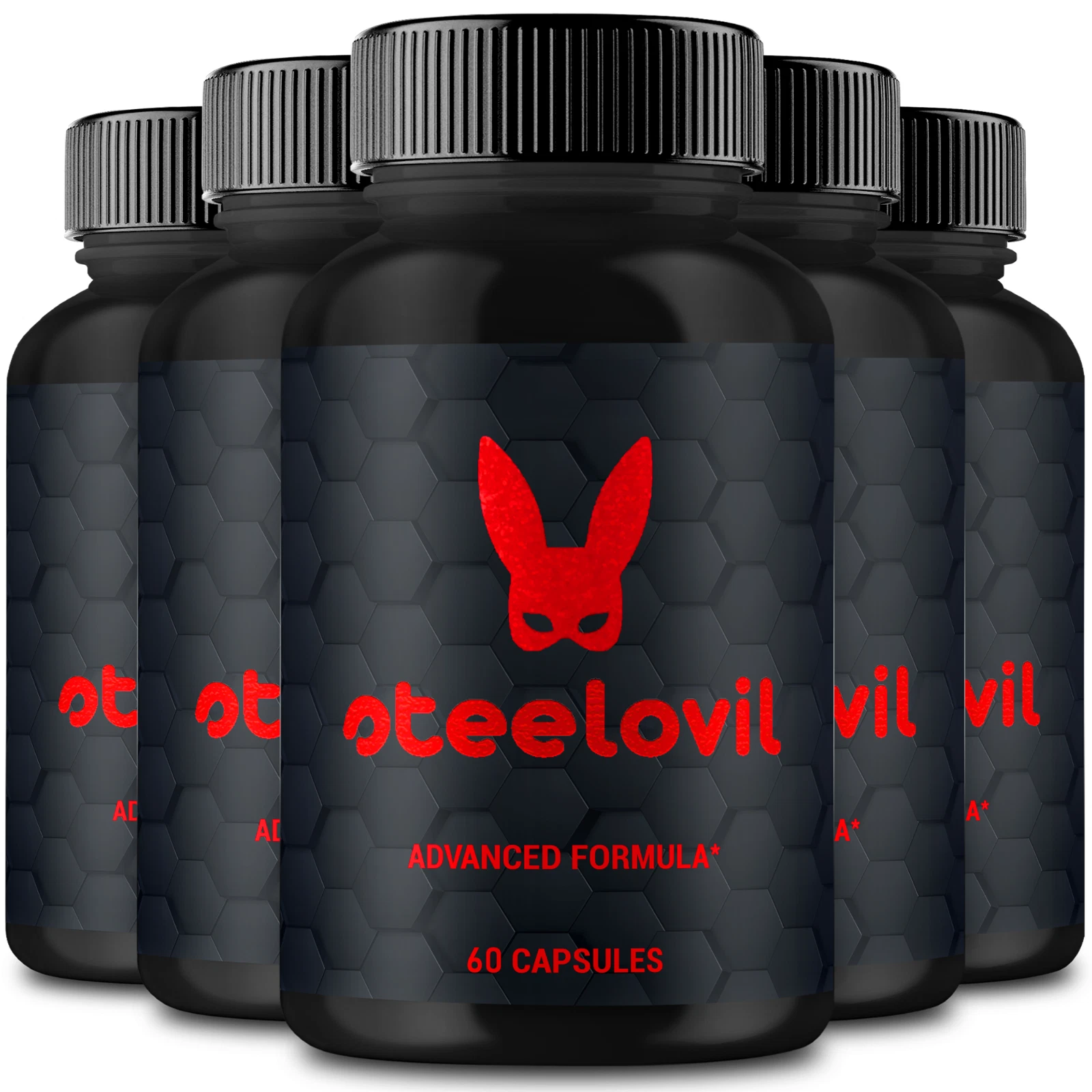 (5 Pack) Steelovil for Men, Maximum Strength Pills for Advanced Stamina & Drive