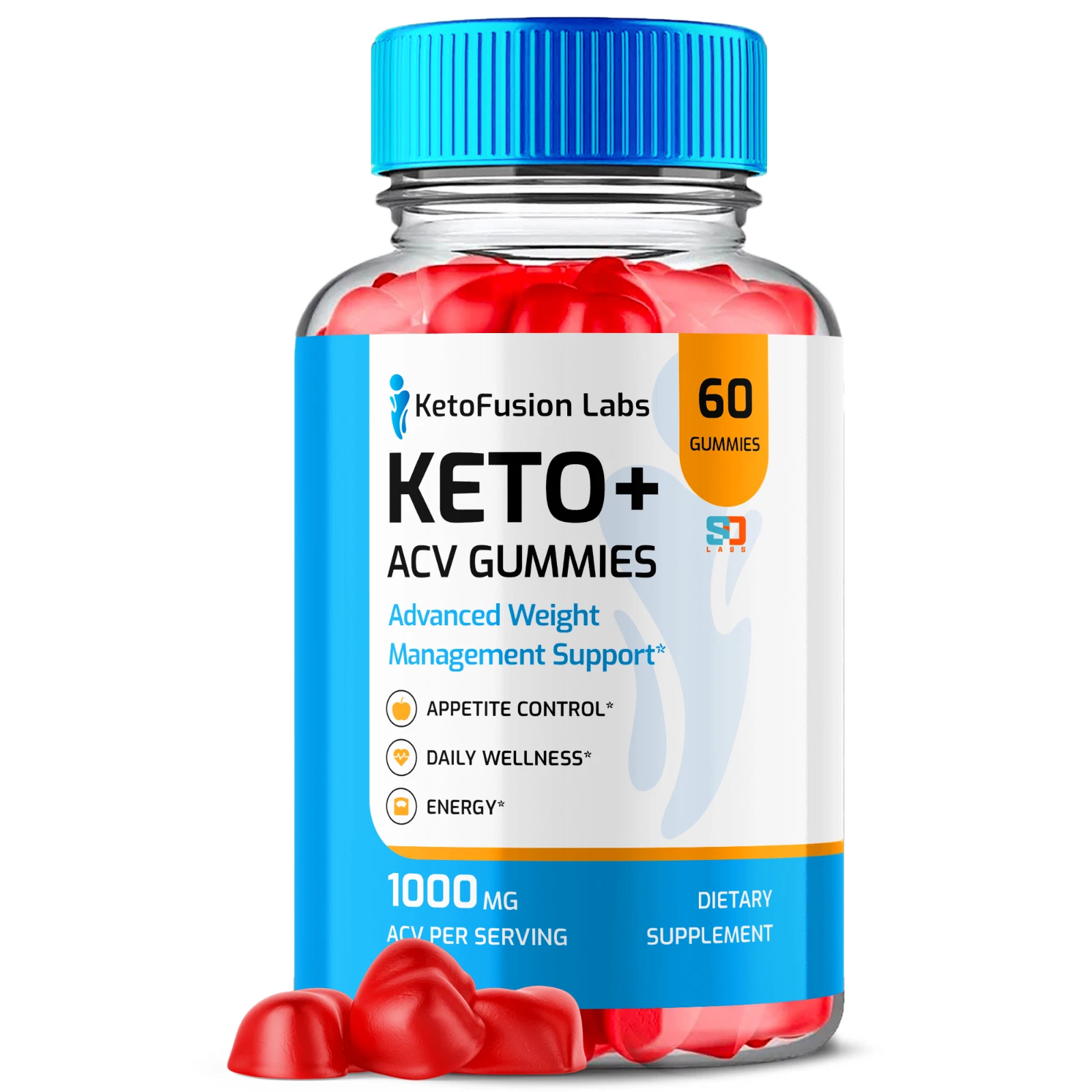 KetoFusion Labs Keto+ACV Gummies for Weight Management and Energy 60 Gummies