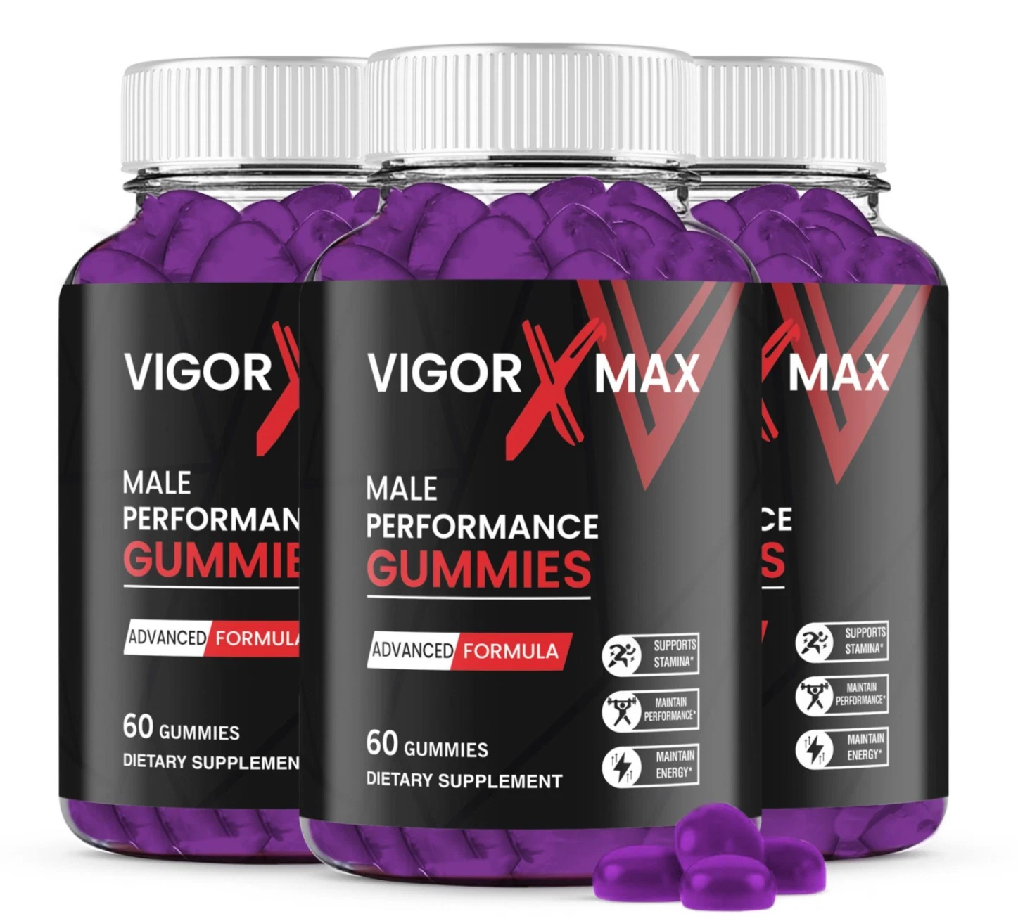 (3 Pack) Vigor X Max Gummies for Men, Vigor XMax Advanced Male Health Support