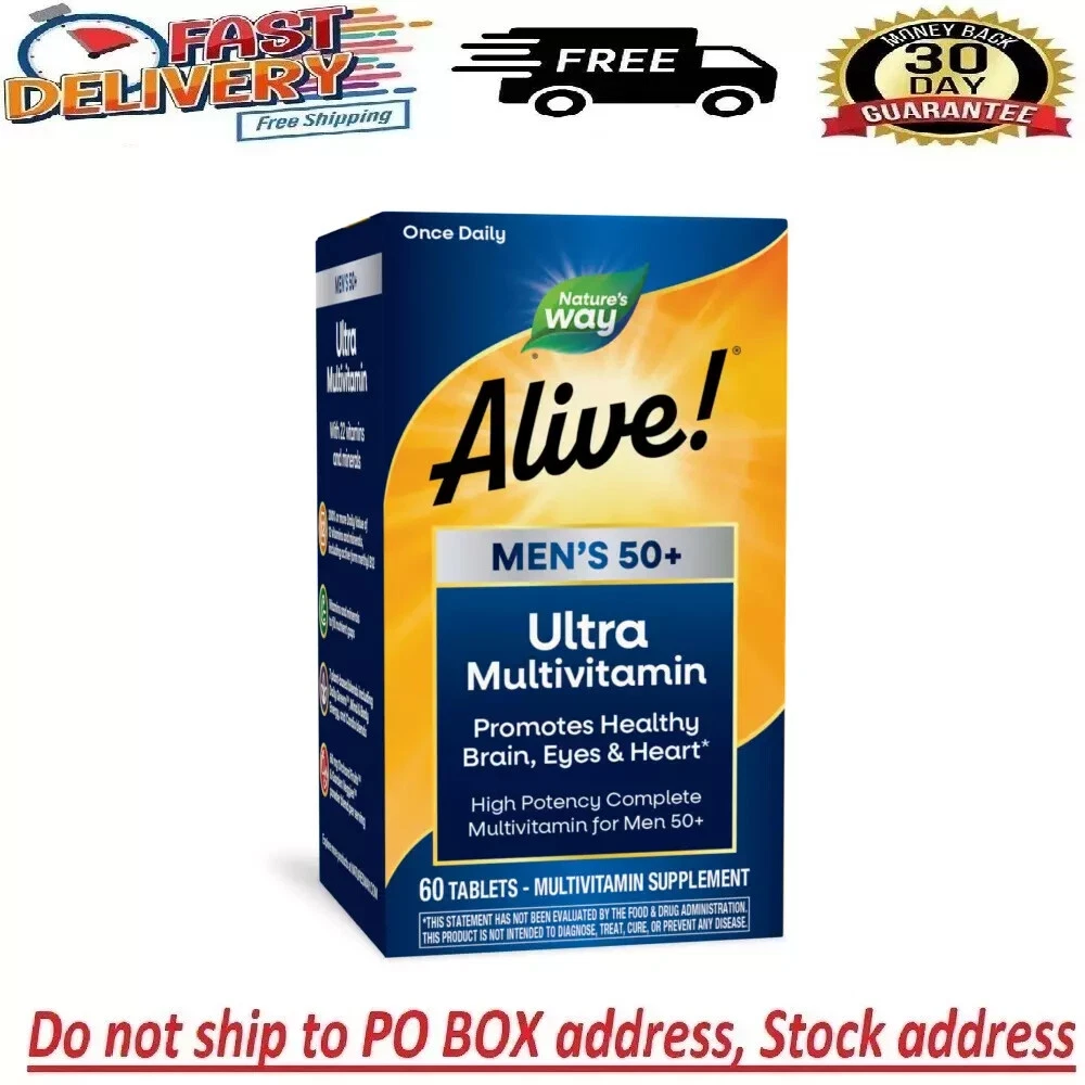 Nature's Way Alive! Men’s 50+ Daily Ultra Multivitamin, High Potency...
