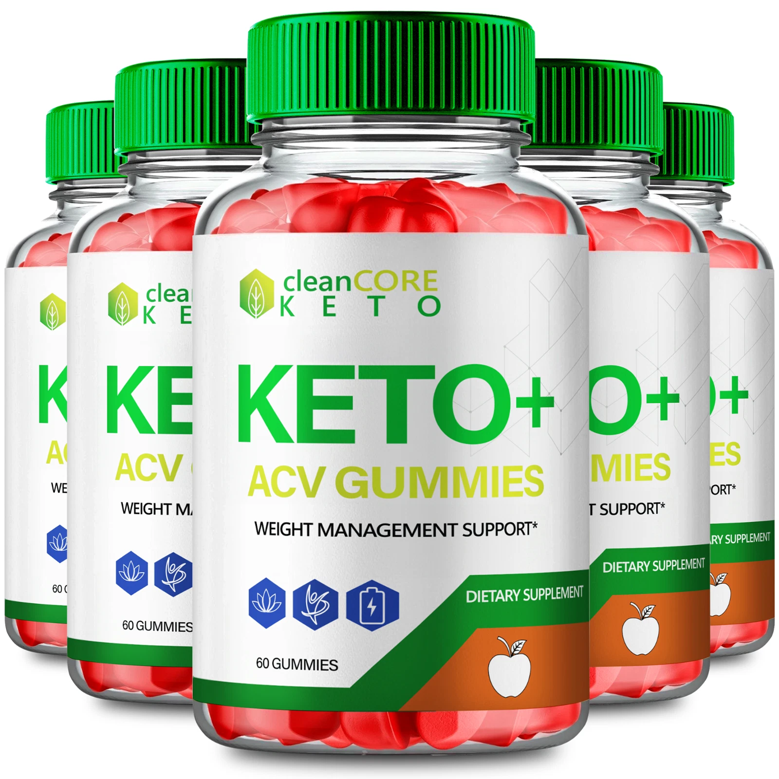 (5 Pck) CleanCore Keto ACV Gummies to Support Weight Loss and Overall Wellness