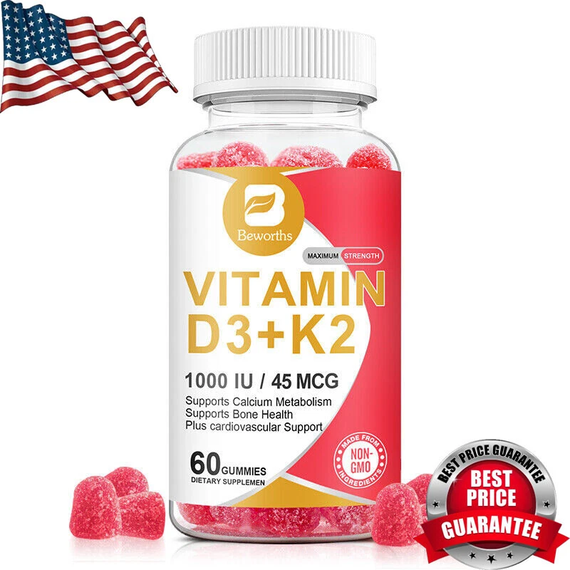Vitamin K2 D3 Vitamin Supplement with BioPerine,Joint Health,Antioxidant 60Pcs