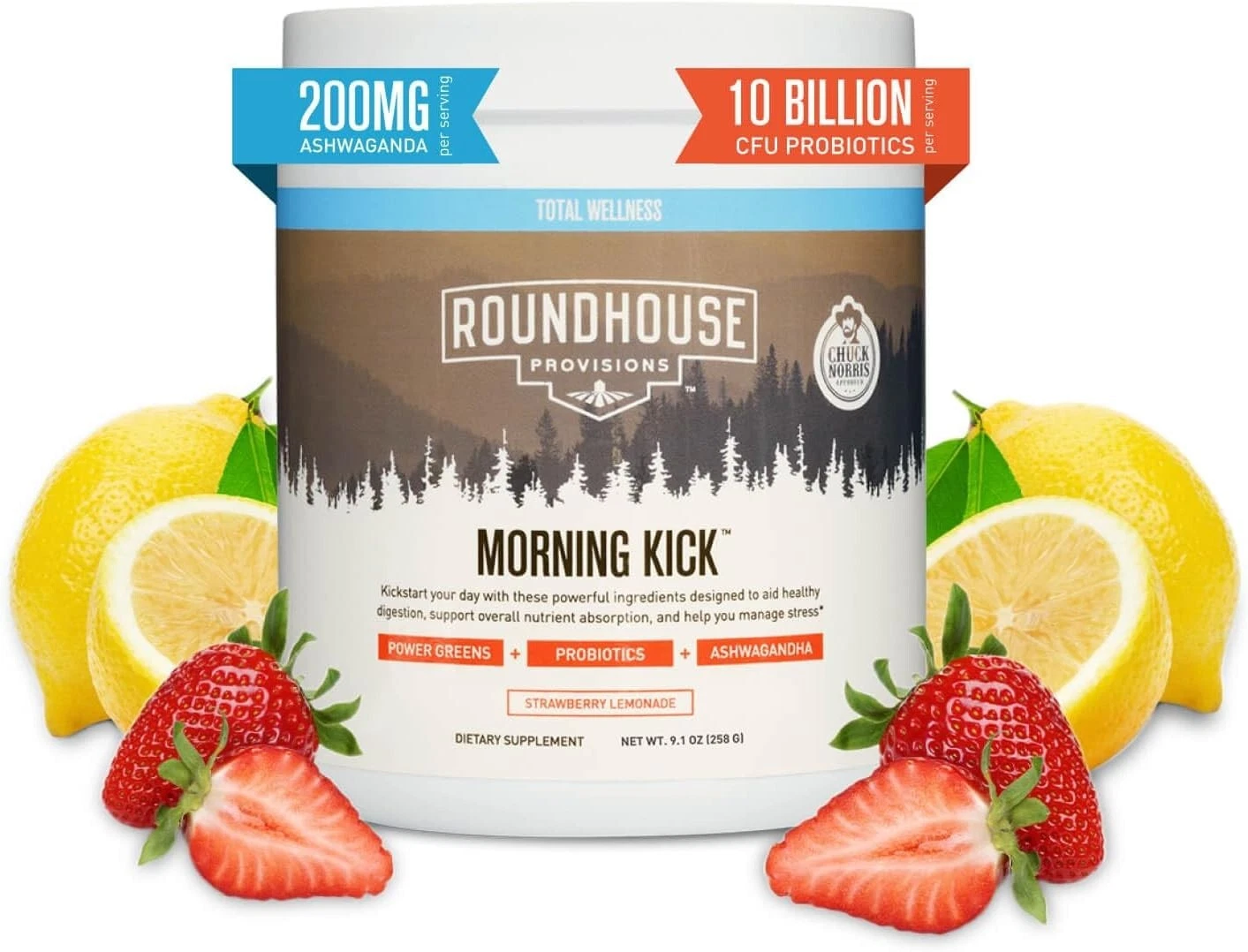 Morning Kick Greens Superfood Powder by Chuck Norris – With Ashwagandha ⭐⭐⭐
