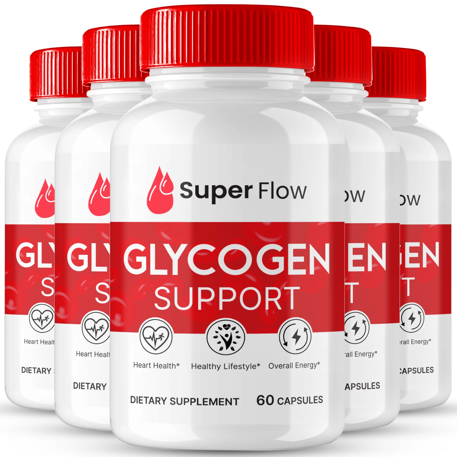 (5 Pack) Super Flow Glyco Optimizer, SuperFlow Advanced Glycogen Support Pills
