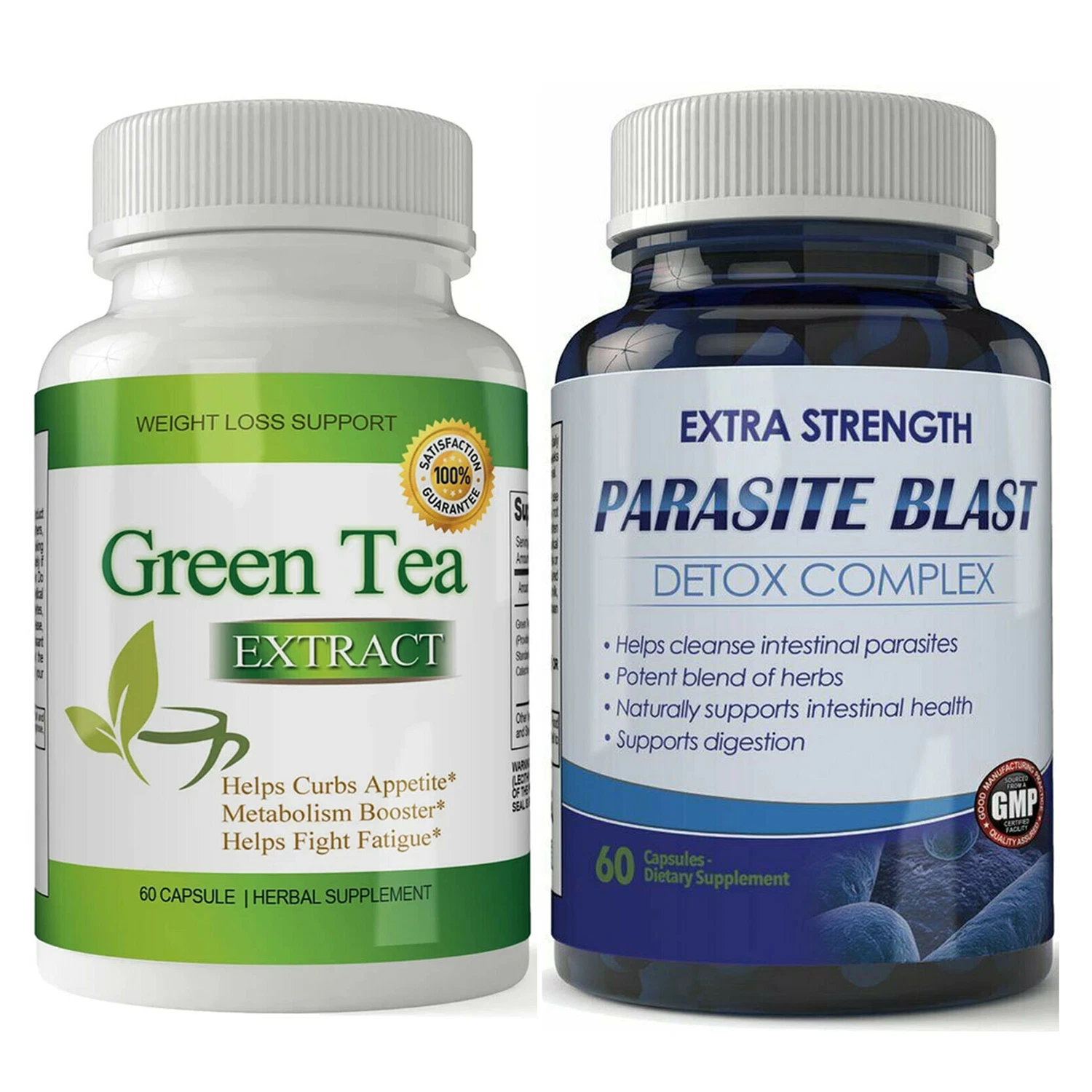 Green Tea Extract Metabolism Booster Weight Loss & Parasite Blast Detox Capsules