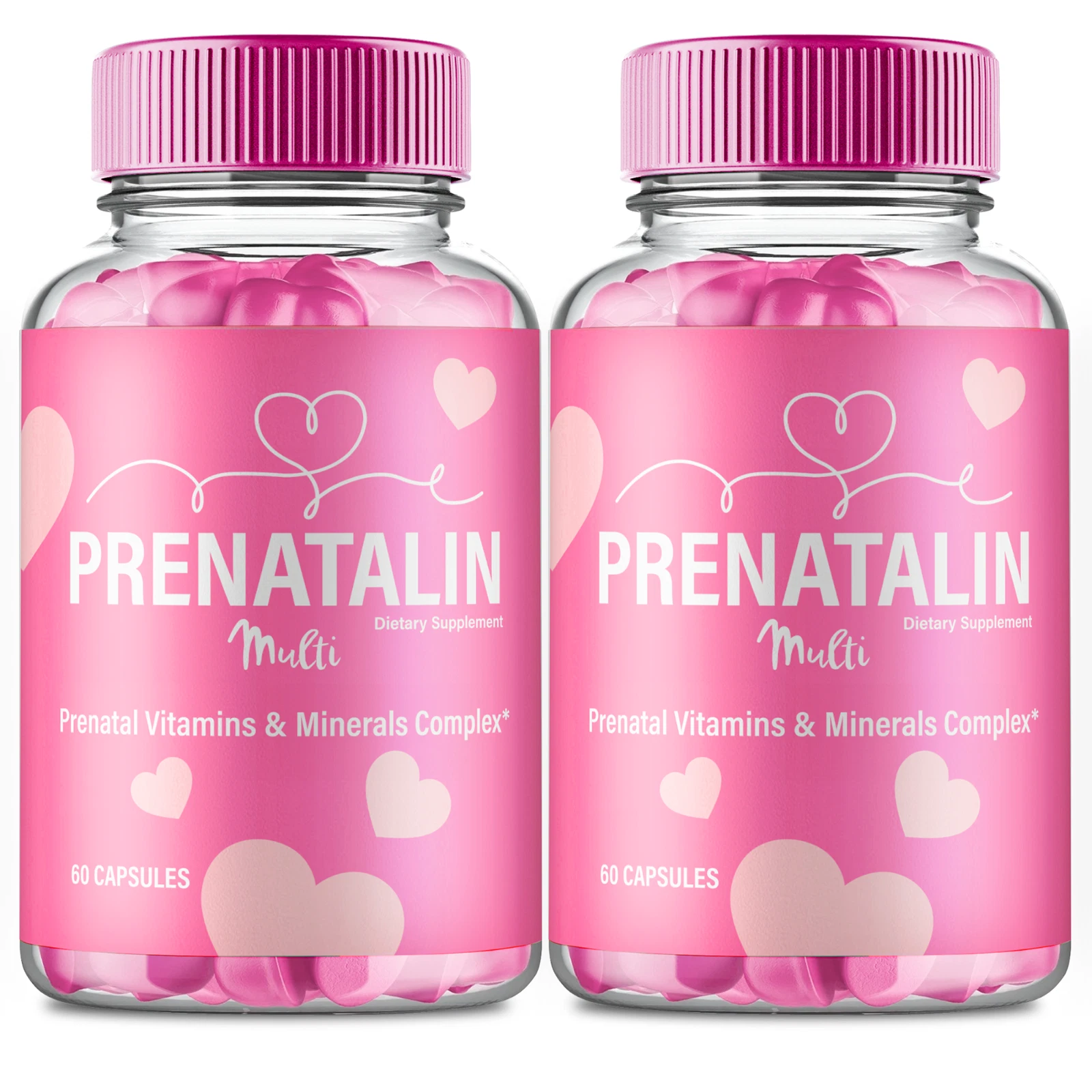 (2 Pack) Prenatalin Health Gummies, Support Multivitamin & Omega 3 Complex Gummy
