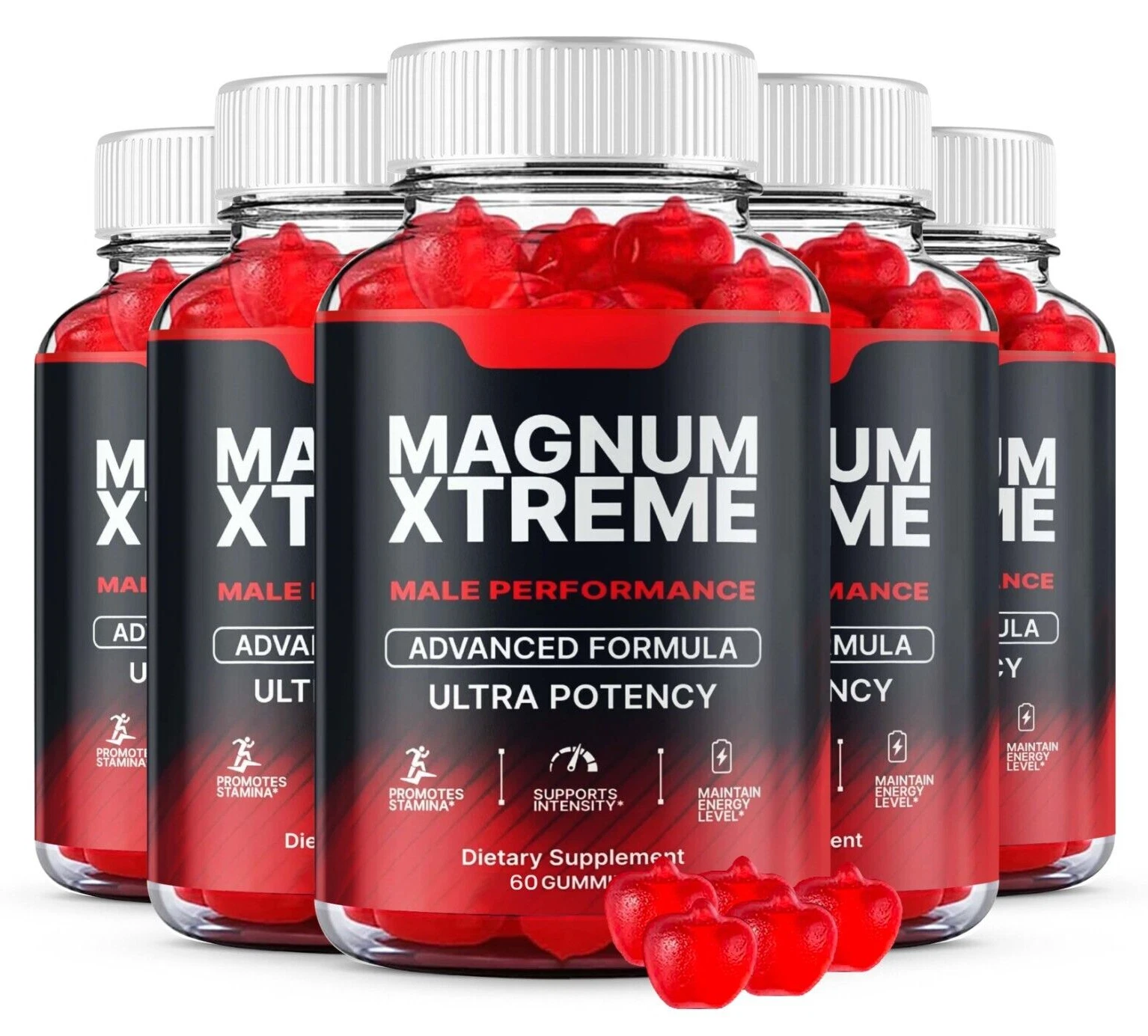 Magnum Xtreme Gummies for Men ed, Male Support Gummy for Energy ( 5 Pack )