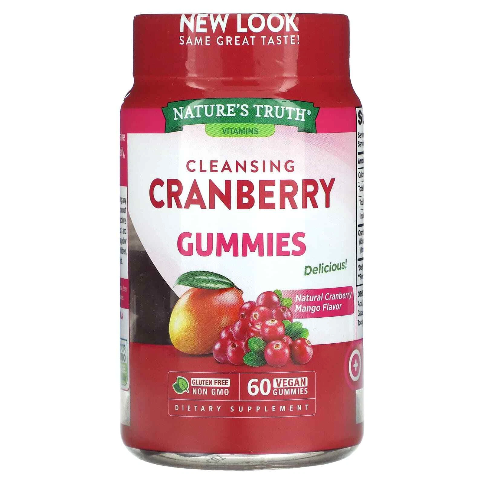 2 X Nature's Truth, Cleansing Cranberry Gummies, Natural Cranberry Mango, 60 Veg