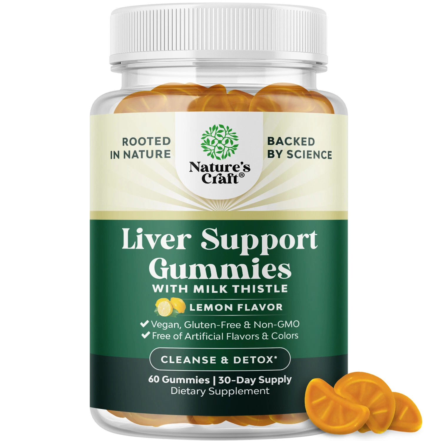 Natures Craft Cleansing Herbal Liver Detox Gummies with Milk Thistle 60ct