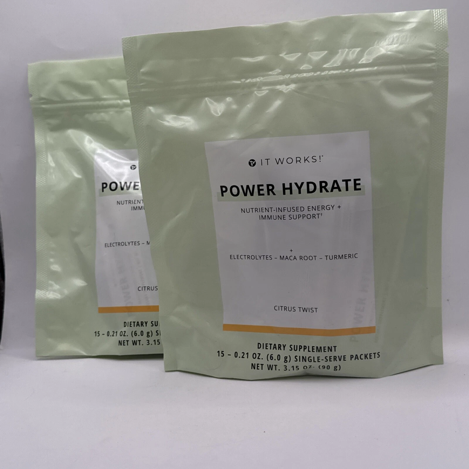 It Works! Power Hydrate CITRUS TWIST 15 Single Servings Each Sealed New Lot Of 2