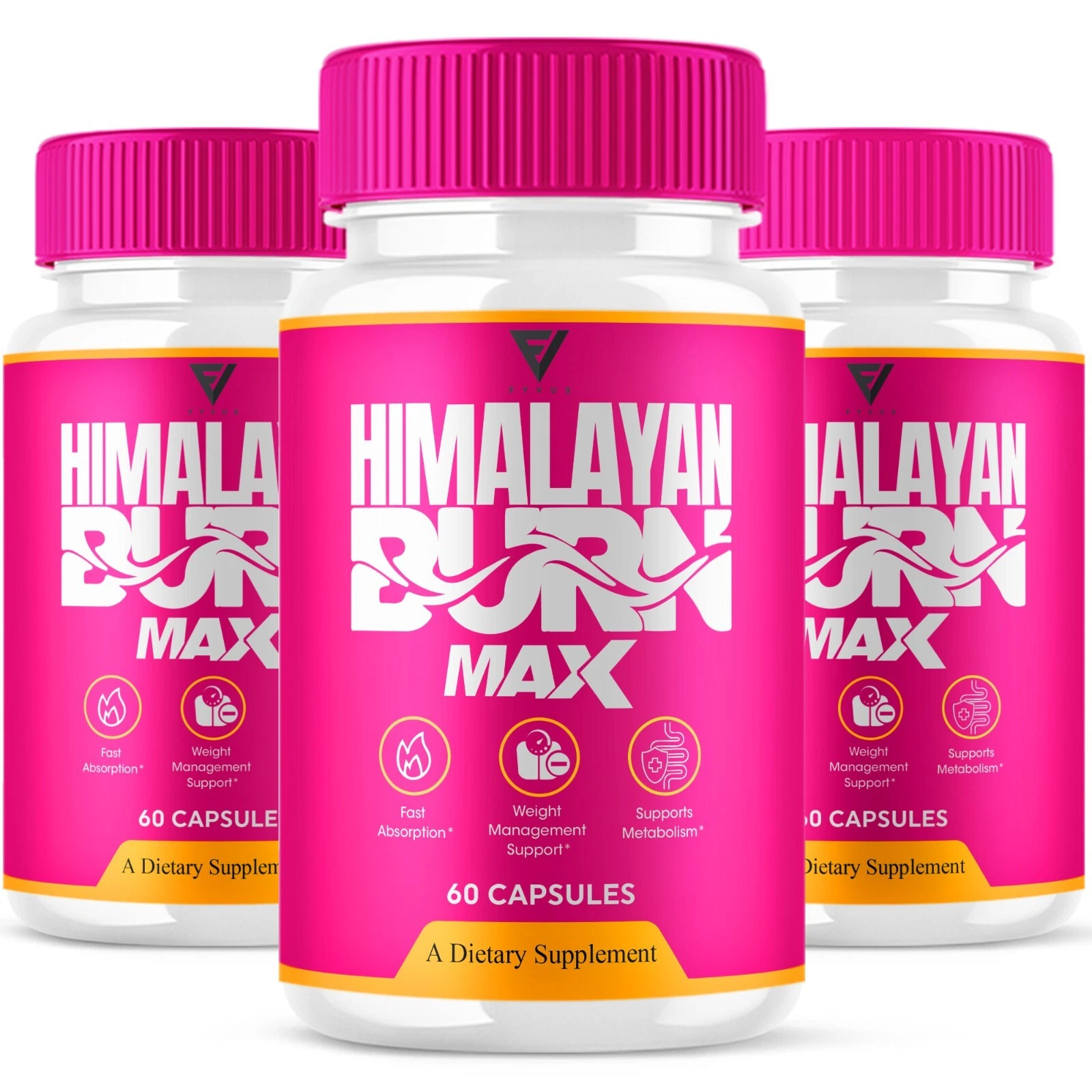 (3 Pack) Himalayan Burn Max Capsules, HimalayanBurn Supplement (180 Capsules)