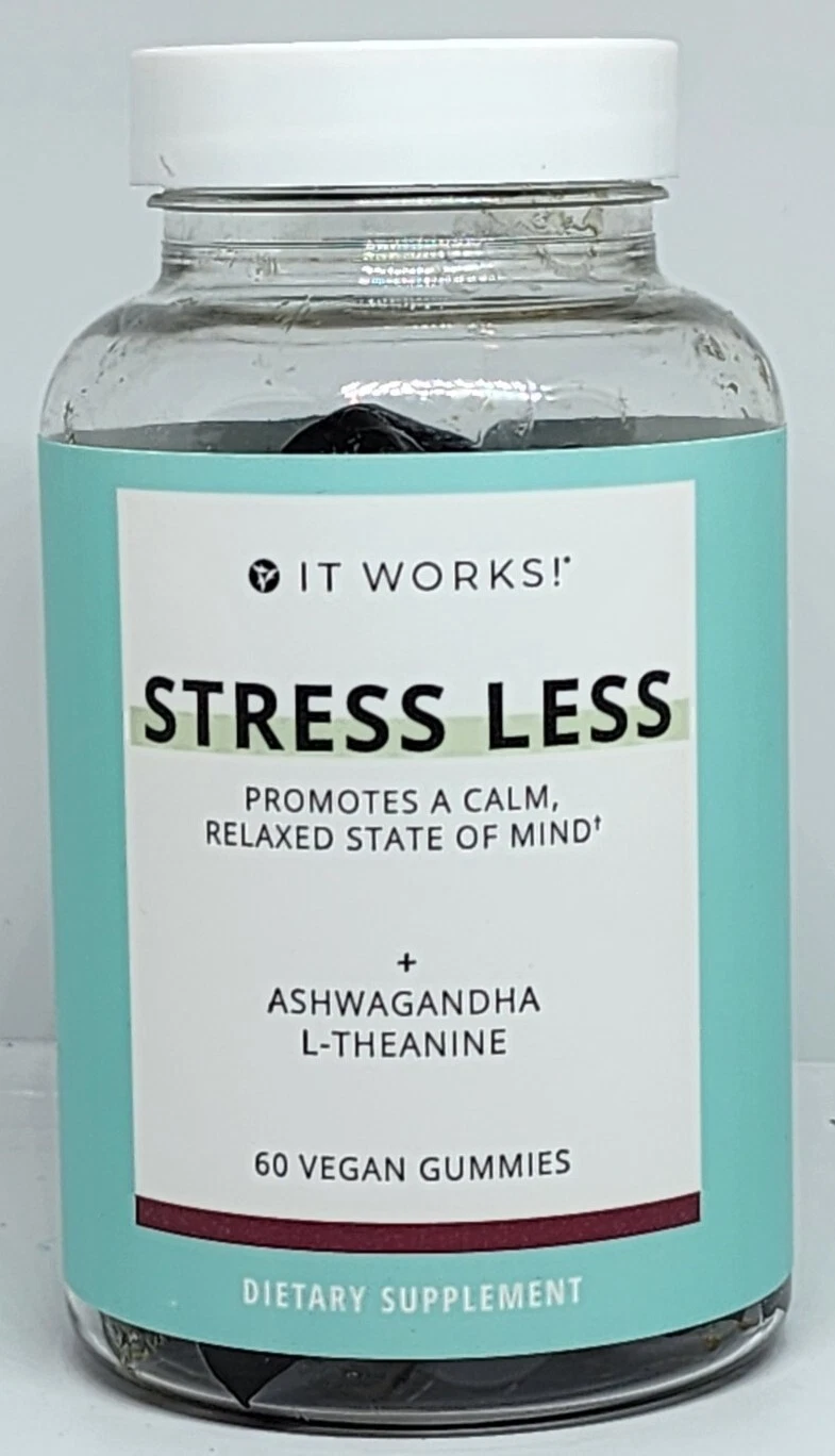 IT WORKS! Stress Less Promotes a Calm, Relaxed State of Mind 60 Vegan Gummies